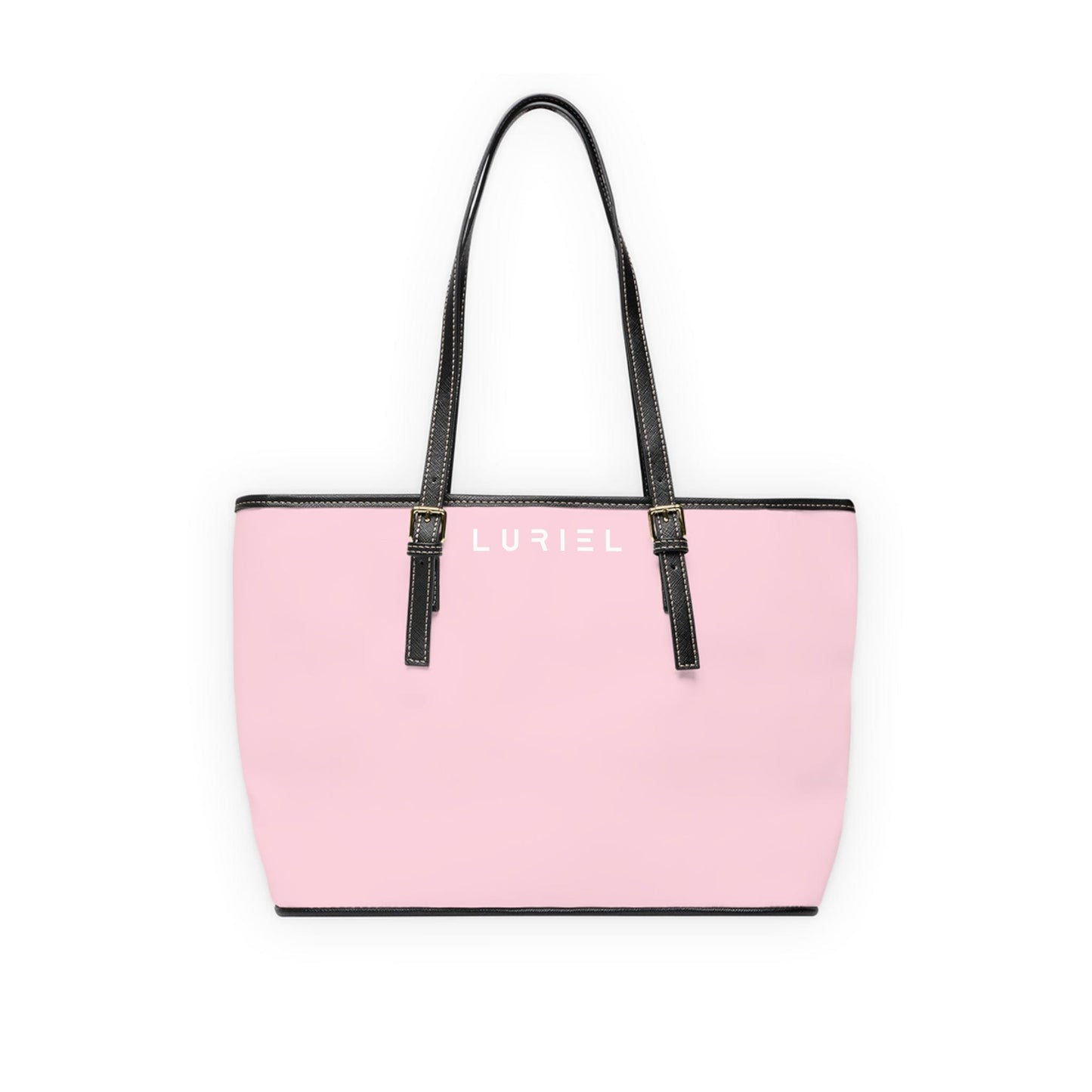Bags 16" x 10" / Black Baby Pink Women's Vegan Leather Tote Bag