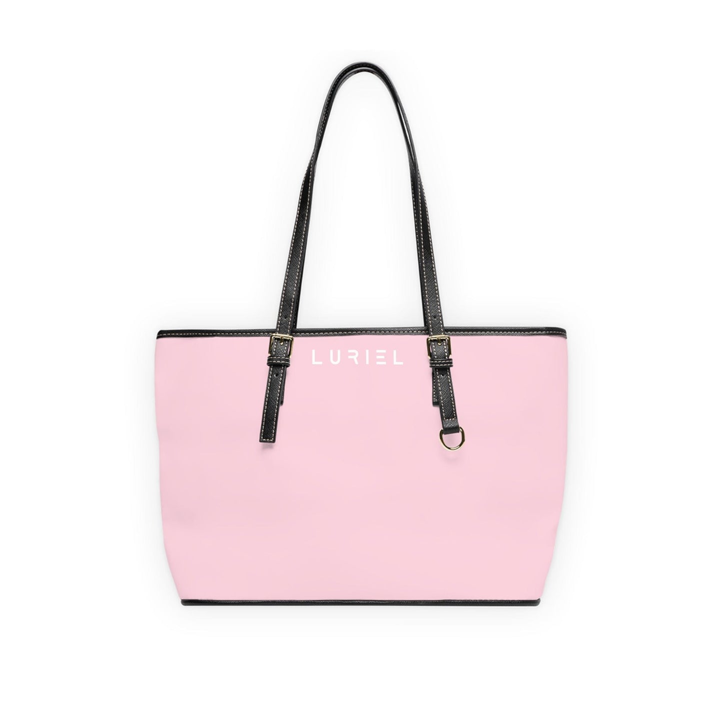 Bags 16" x 10" / Black Baby Pink Women's Vegan Leather Tote Bag