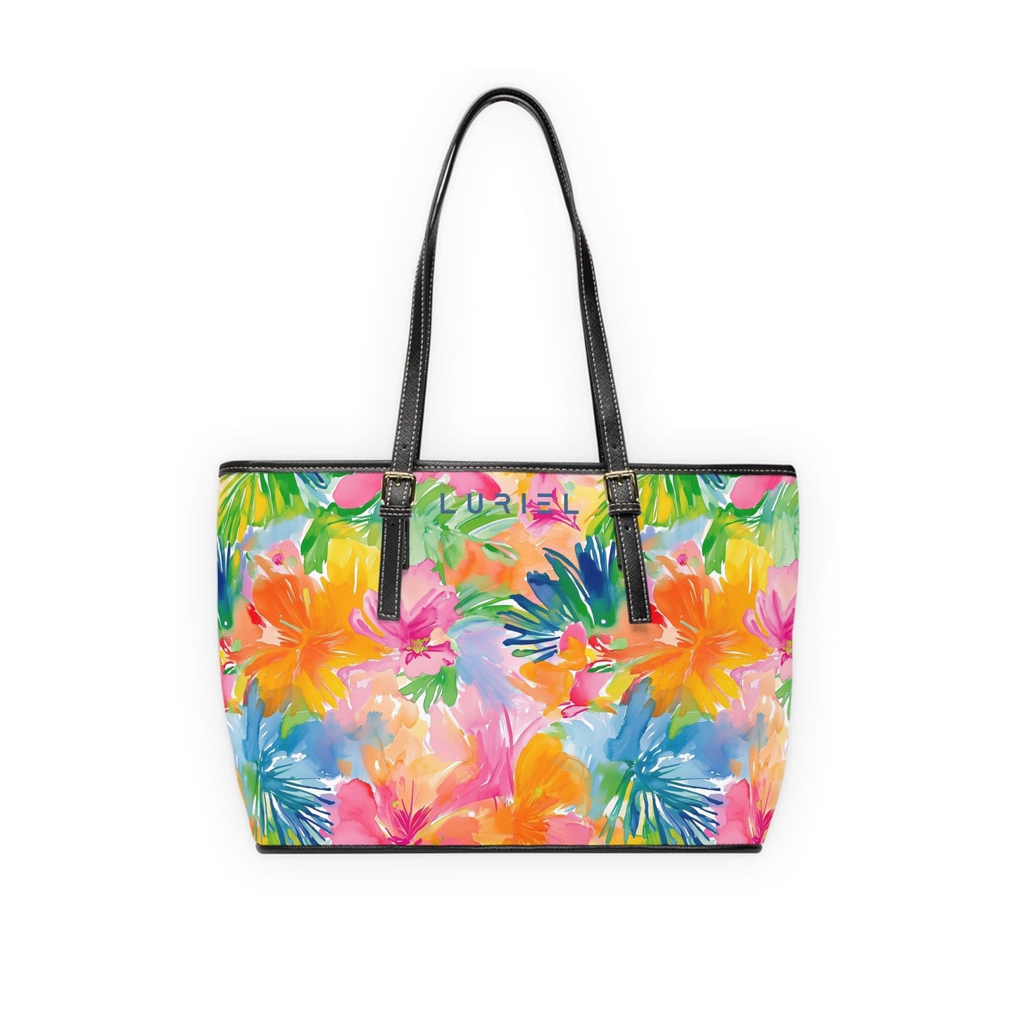 Bags 16" x 10" / Black Caribbean Beach Women's Vegan Leather Tote Bag
