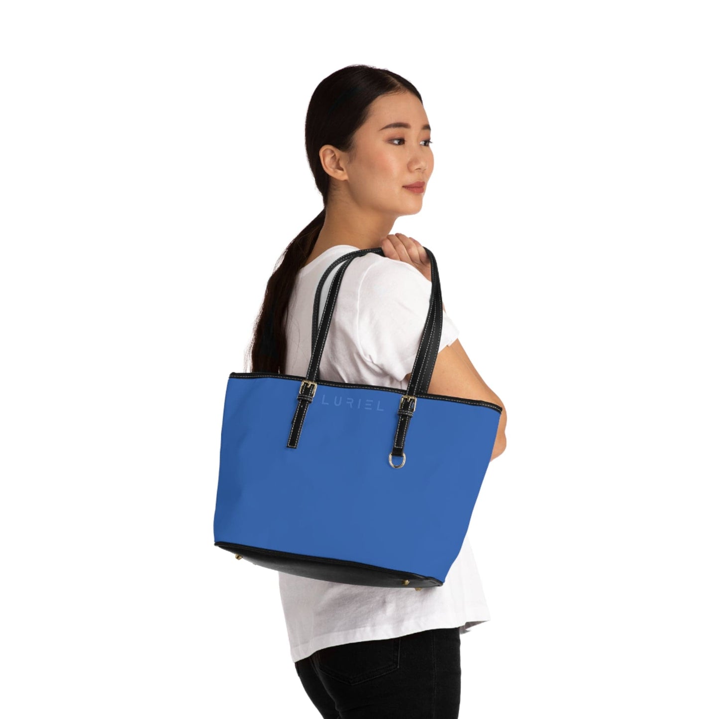 Bags 16" x 10" / Black Dusk Blue Women's Vegan Leather Tote Bag