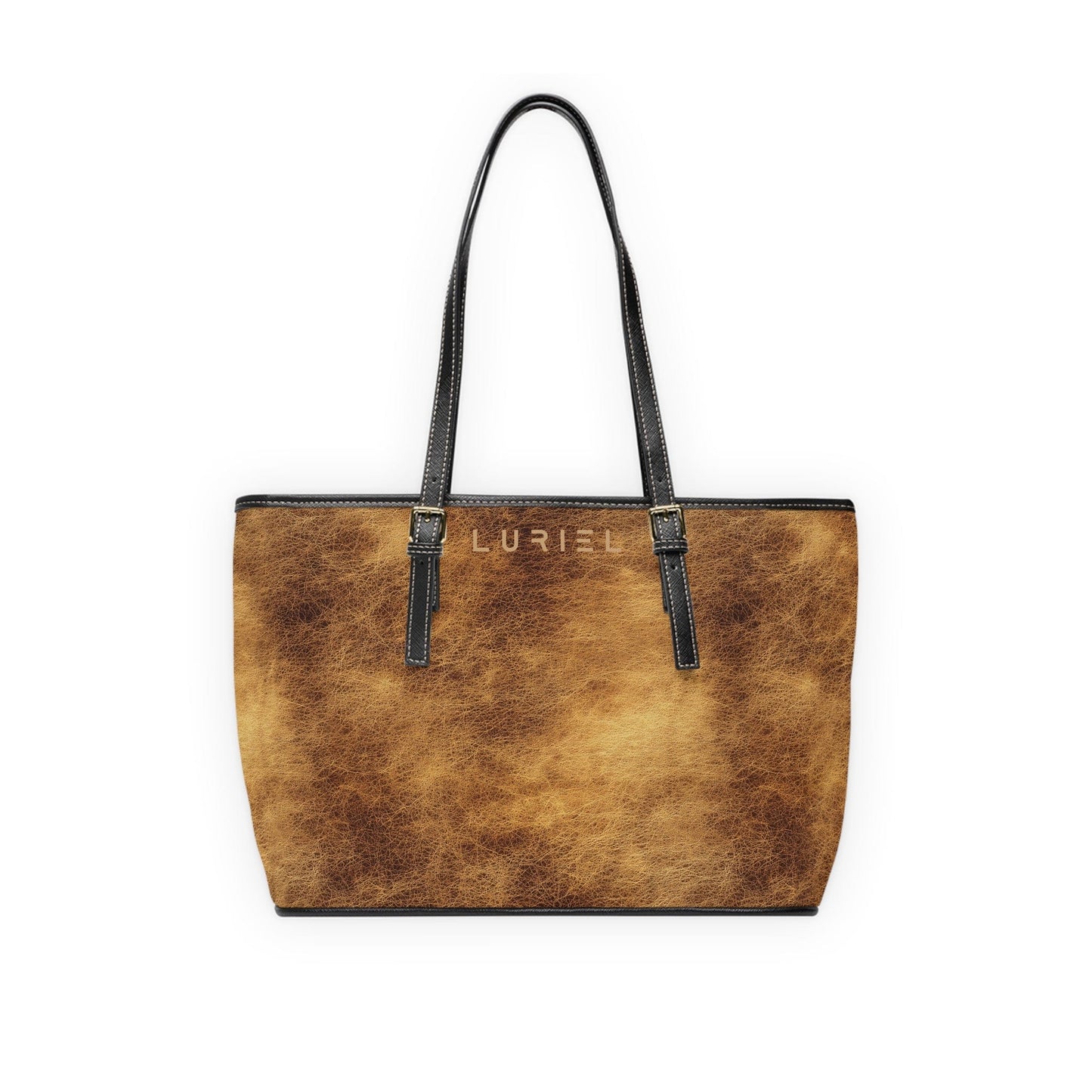 Bags 16" x 10" / Black Echoes of the Ages Women's Vegan Leather Tote Bag