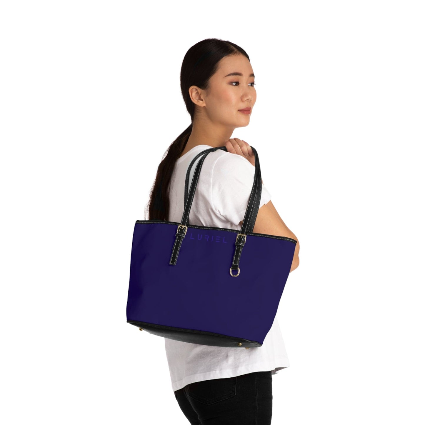 Bags 16" x 10" / Black Gunmetal Women's Vegan Leather Tote Bag