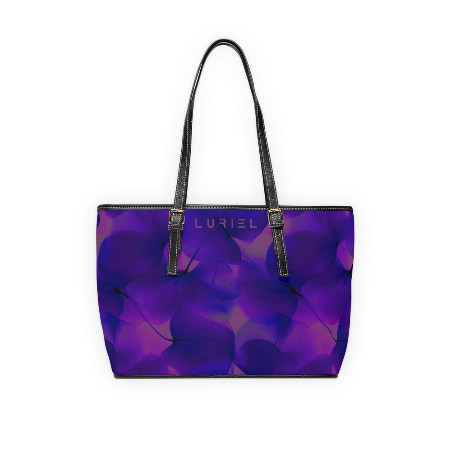 Bags 16" x 10" / Black Out of Time Women's Vegan Leather Tote Bag