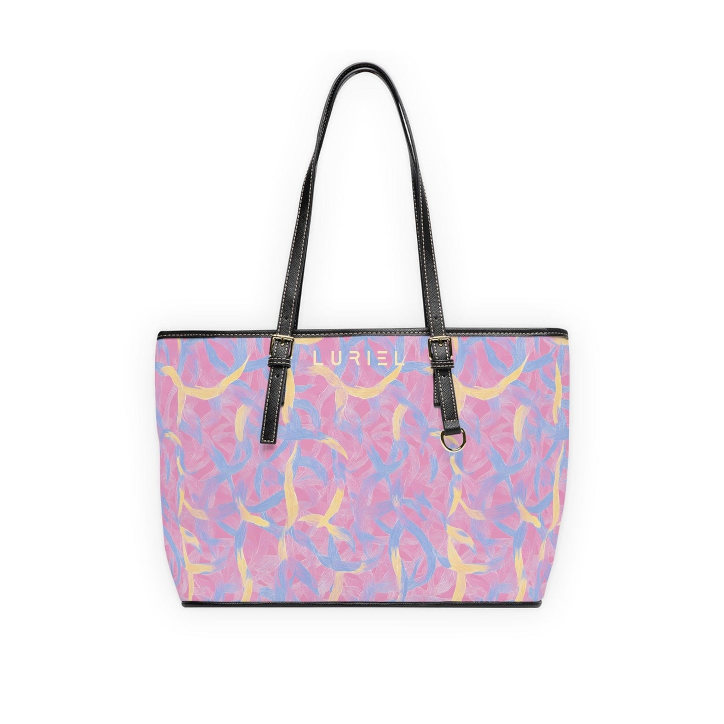 Bags 16" x 10" / Black Pastel Confetti Women's Vegan Leather Tote Bag