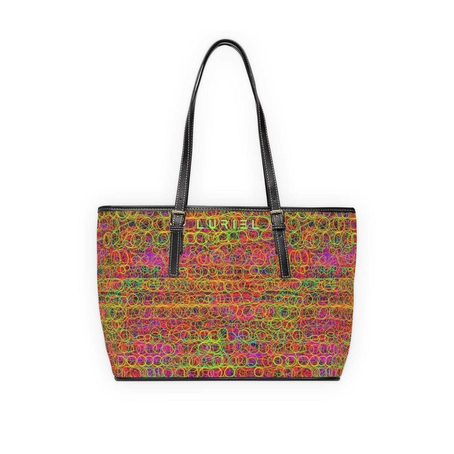 Bags 16" x 10" / Black Pink Crocodile Women's Vegan Leather Tote Bag
