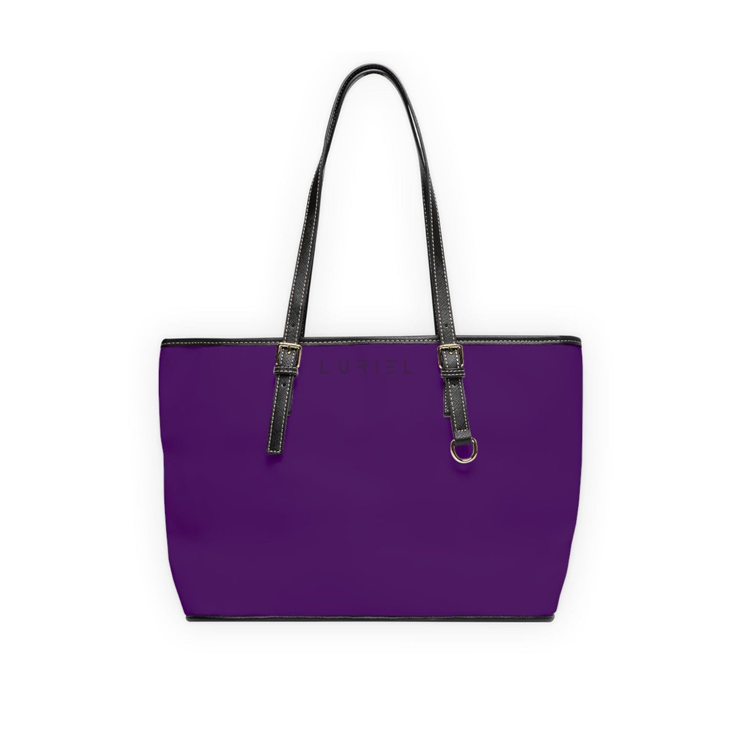 Bags 16" x 10" / Black Plum Purple Women's Vegan Leather Tote Bag