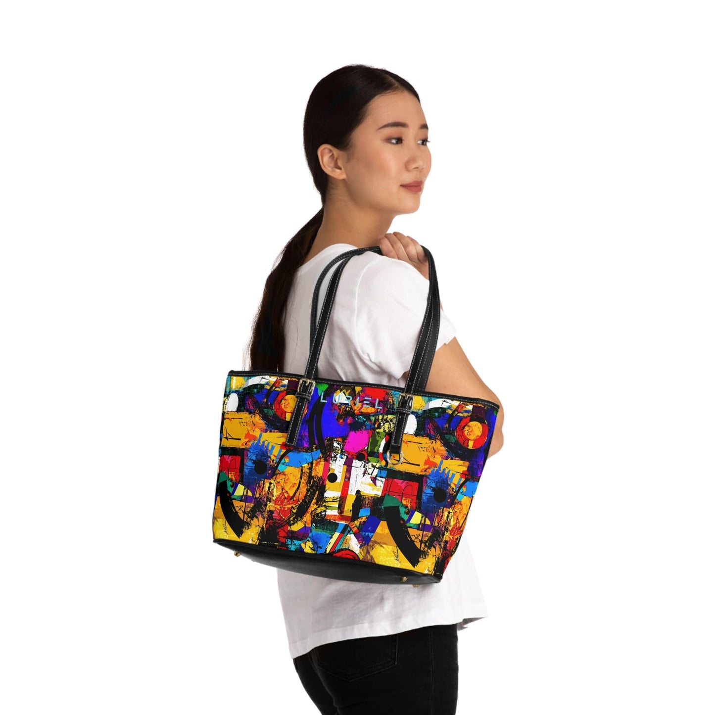 Bags 16" x 10" / Black Revelations Women's Vegan Leather Tote Bag
