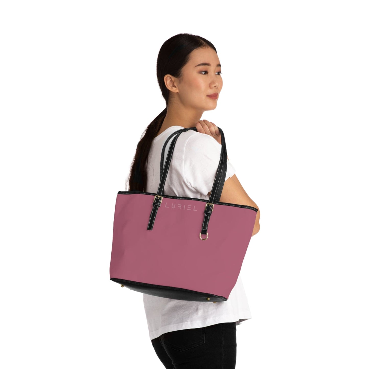 Bags 16" x 10" / Black Rose Taupe Women's Vegan Leather Tote Bag