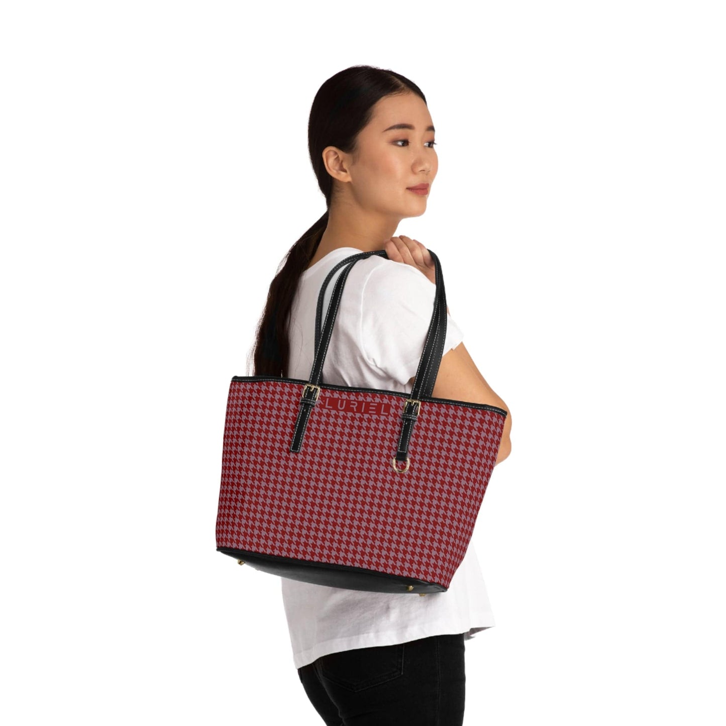 Bags 16" x 10" / Black Venice In May III Women's Vegan Leather Tote Bag