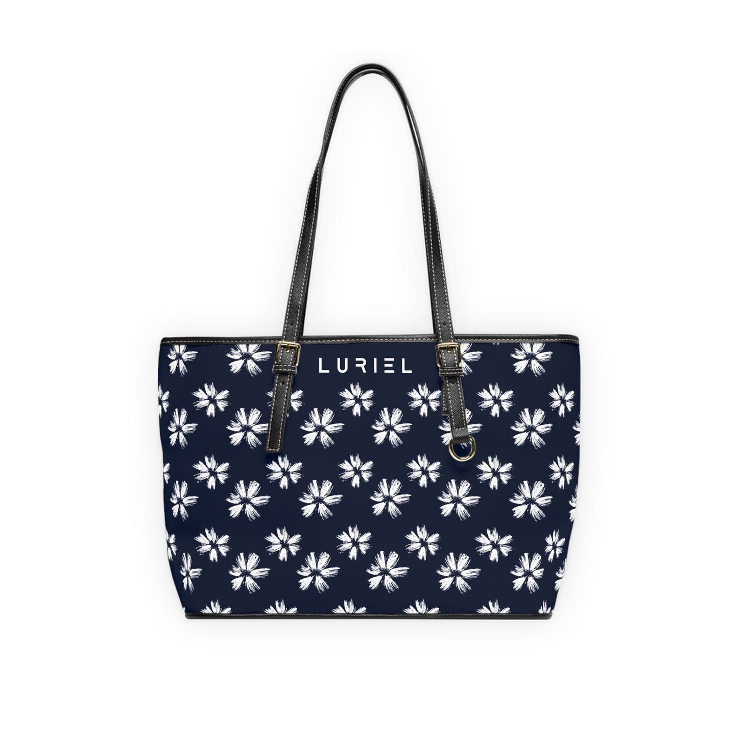 Bags 16" x 10" / Black Wildflowers Women's Vegan Leather Tote Bag
