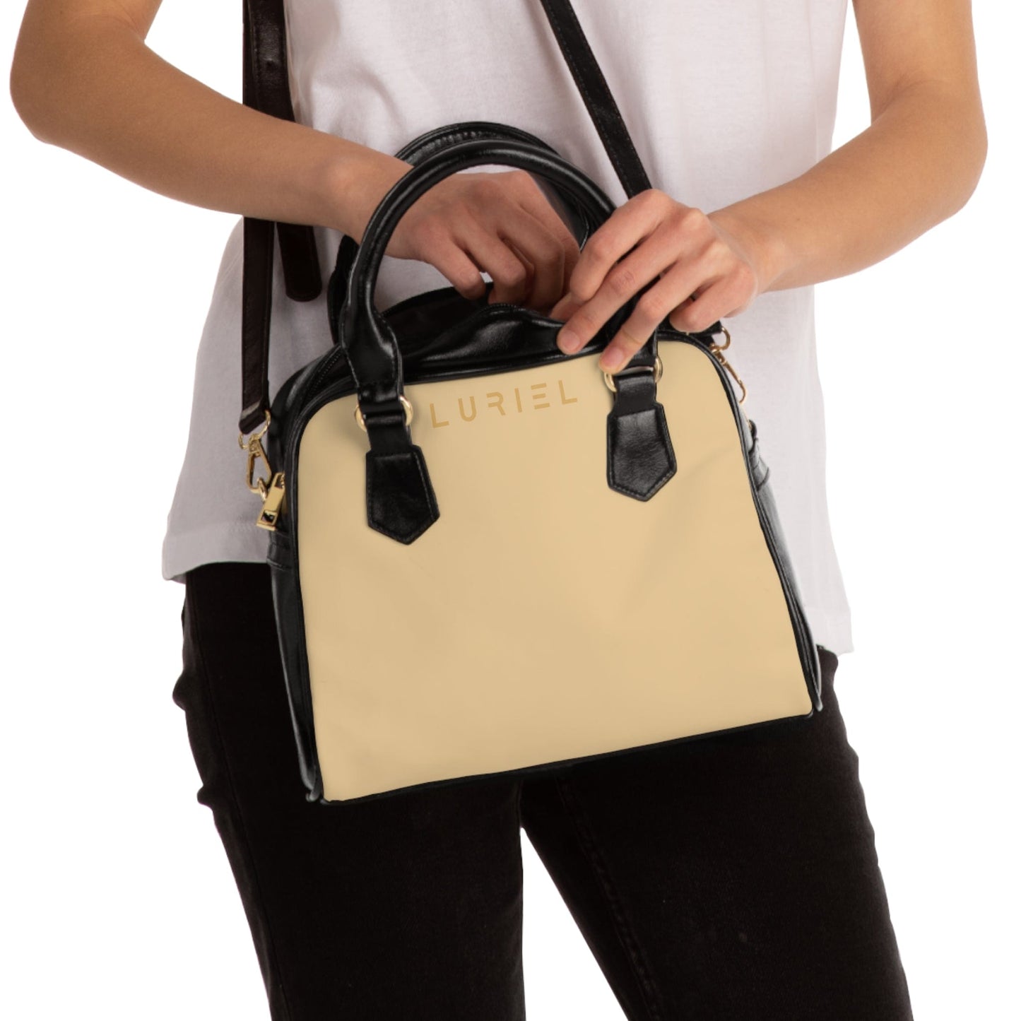 Bags 9.45" x 8.27" / Black Brandy Women's Vegan Leather Shoulder Bag