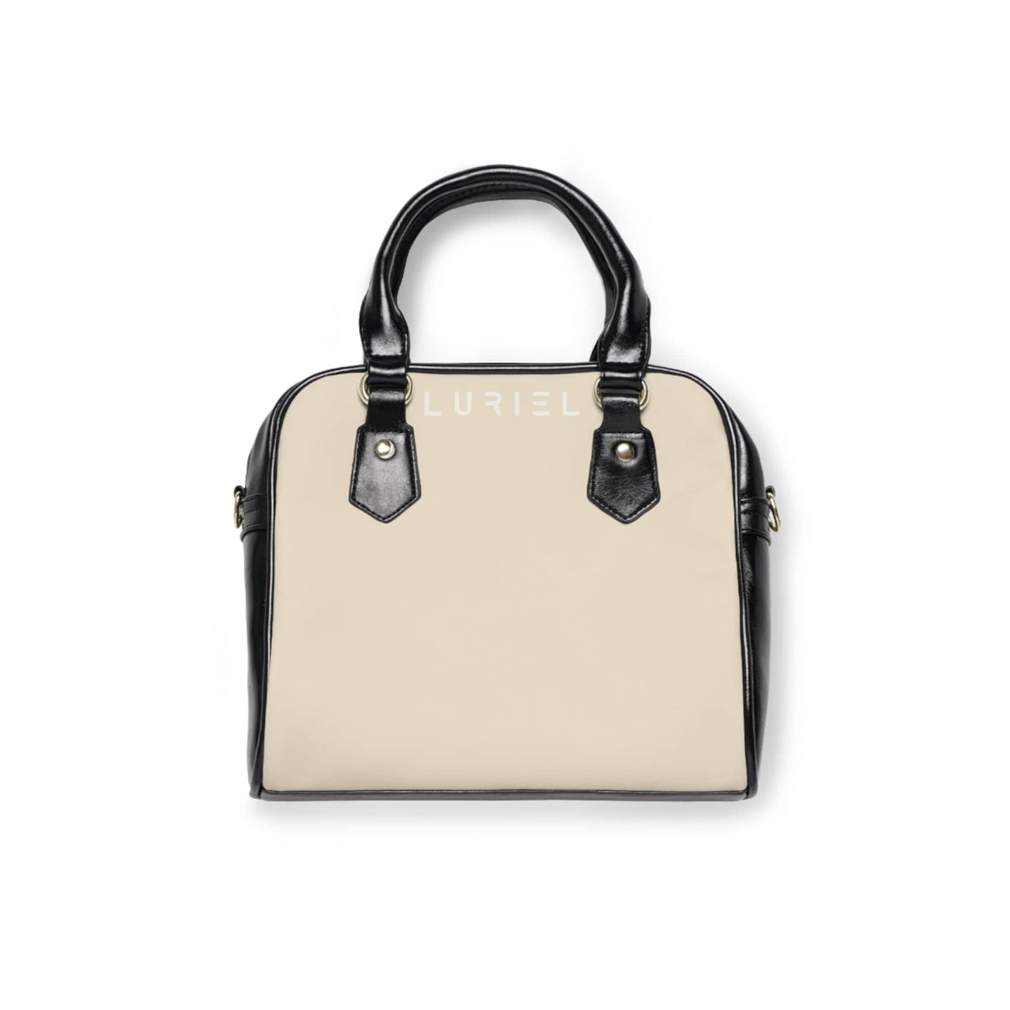 Bags 9.45" x 8.27" / Black Double Spanish White Women's Vegan Leather Shoulder Bag