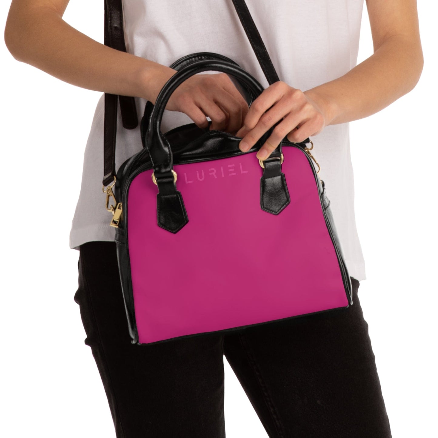 Bags 9.45" x 8.27" / Black Rouge Women's Vegan Leather Shoulder Bag