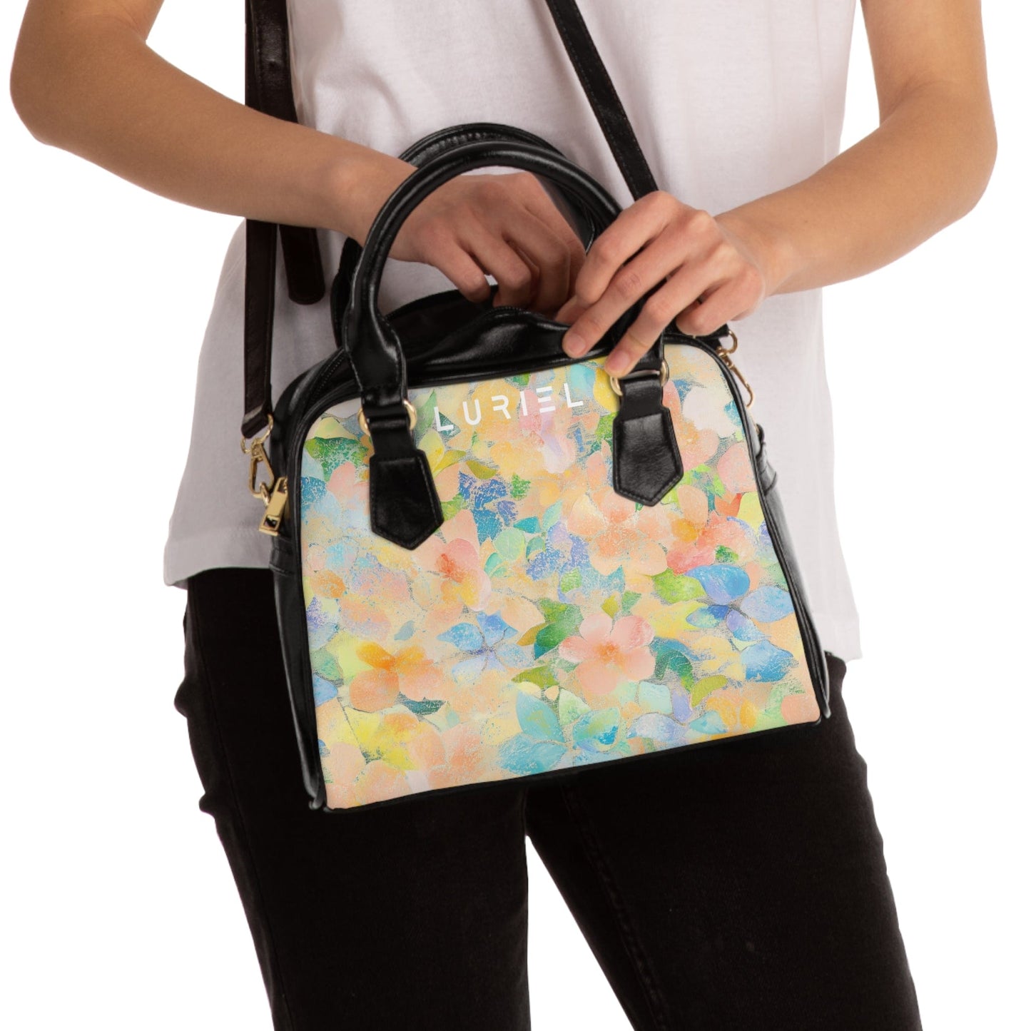 Bags 9.45" x 8.27" / Black Secret Garden Women's Vegan Leather Shoulder Bag