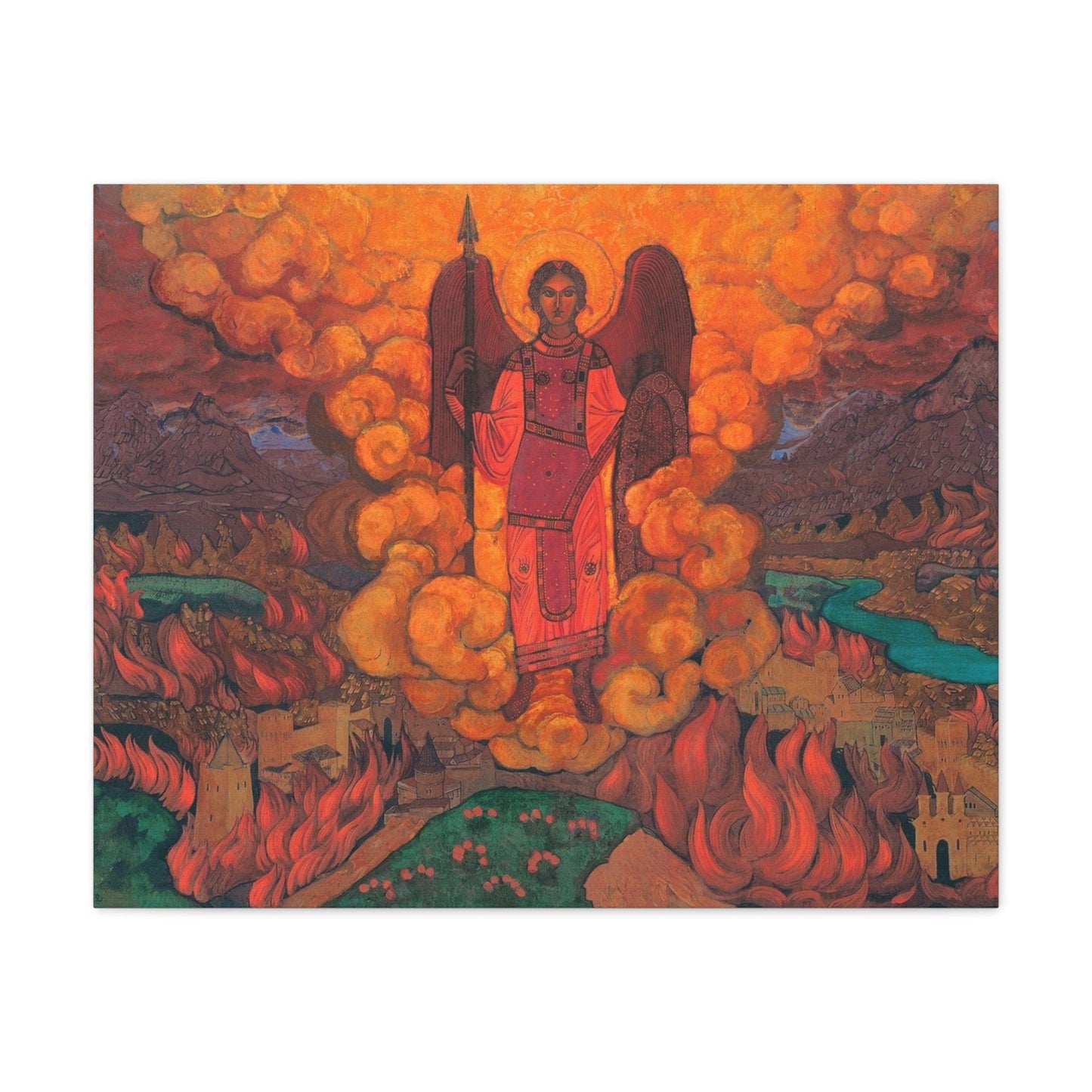 Bedroom Art Canvas 30" x 24" (Horizontal) / 1.25" Last Angel by Nicholas Roerich, Stretched Matte Canvas