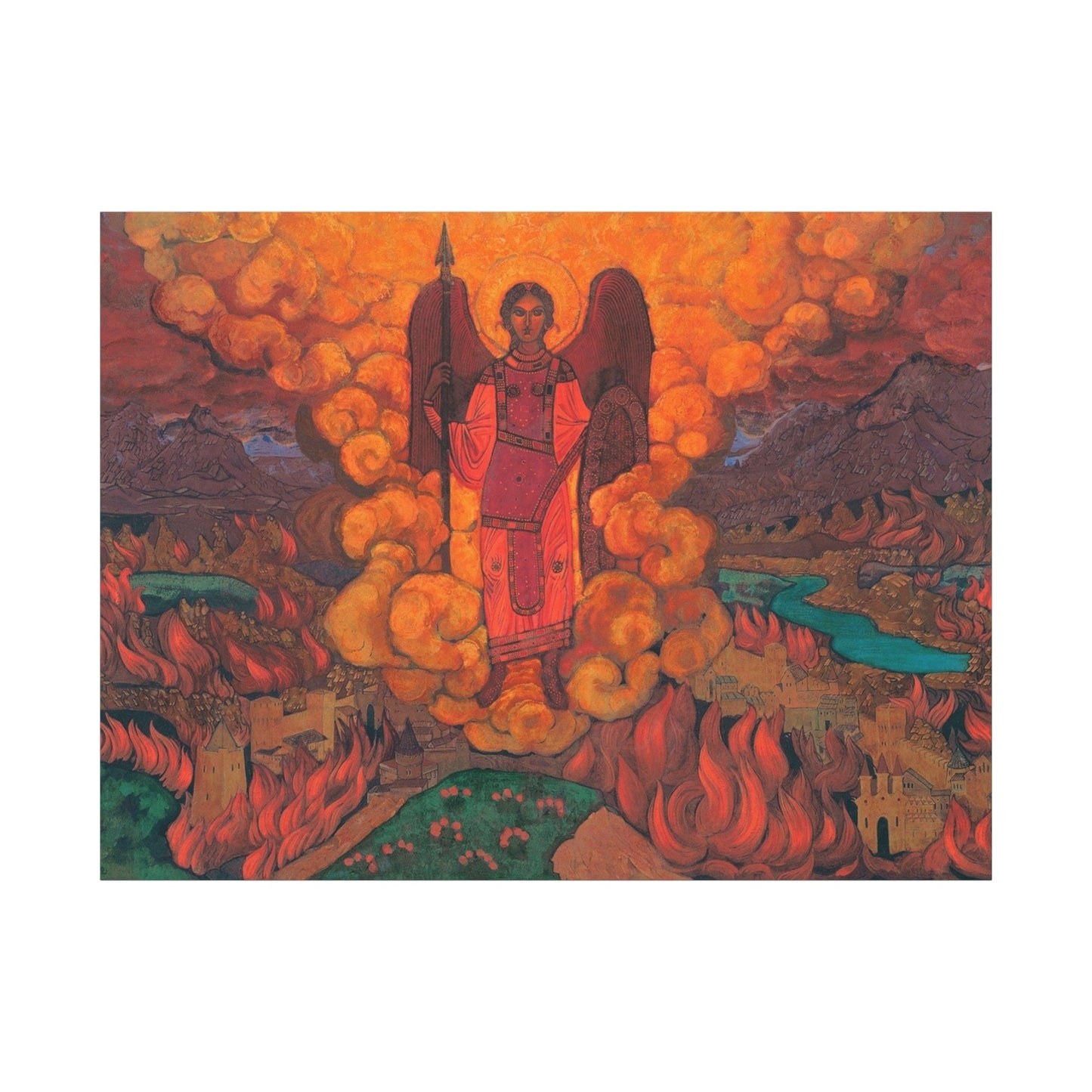 Bedroom Art Canvas 48" x 36" (Horizontal) / 1.25" Last Angel by Nicholas Roerich, Stretched Matte Canvas