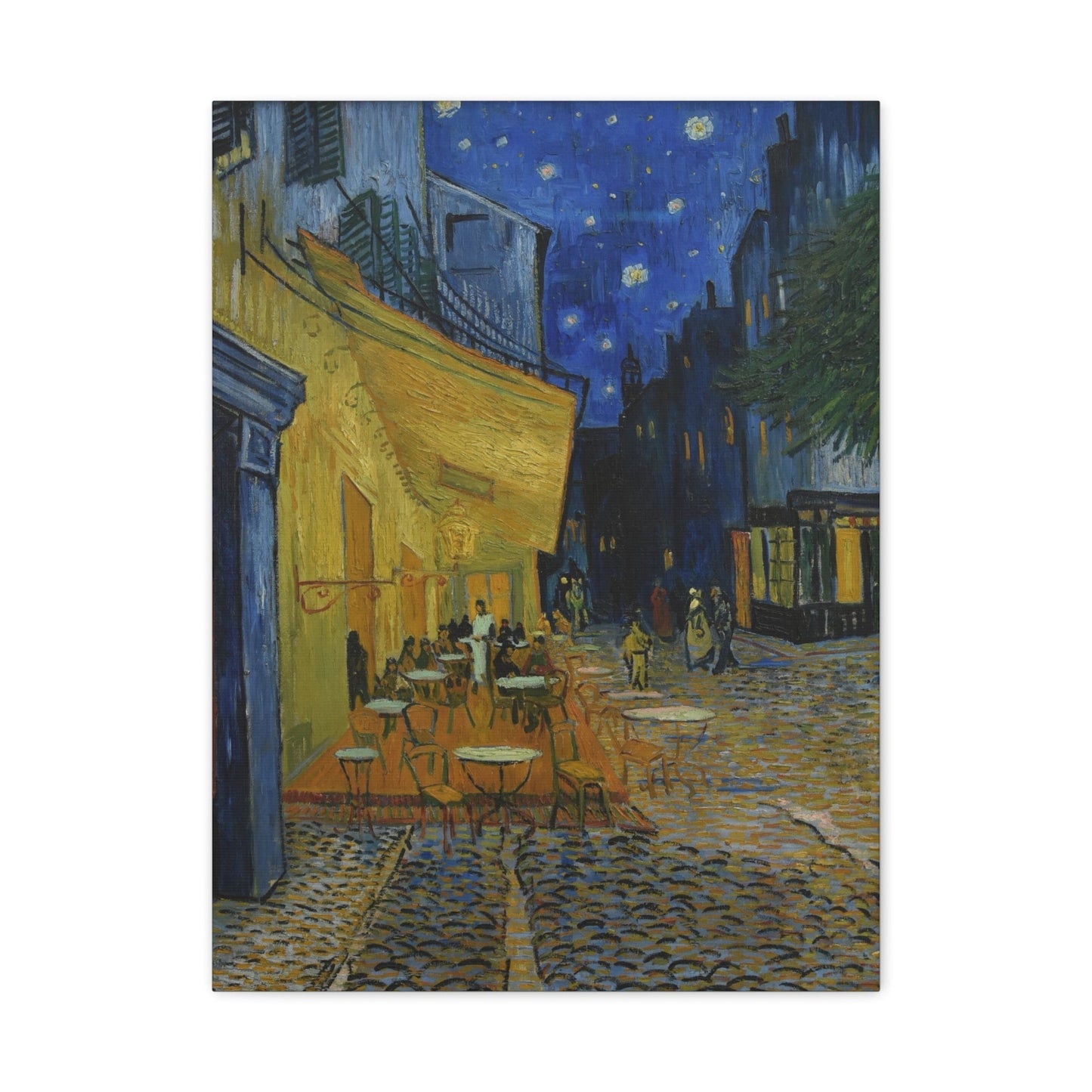 Canvas 18″ x 24″ (Vertical) / 1.25" Café Terrace at Night by Van Gogh, Stretched Matte Canvas