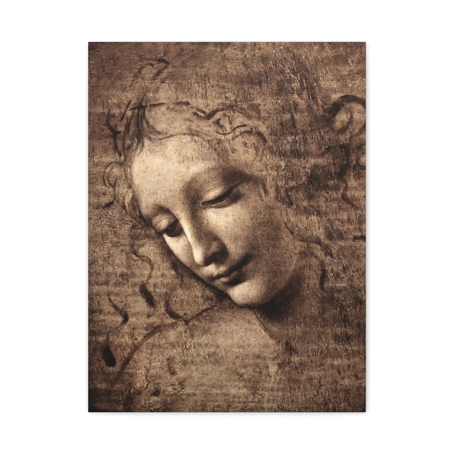 Canvas 18″ x 24″ (Vertical) / 1.25" Leonardo da Vinci's La Scapigliata (circa 1506–1508), Stretched Matte Canvas