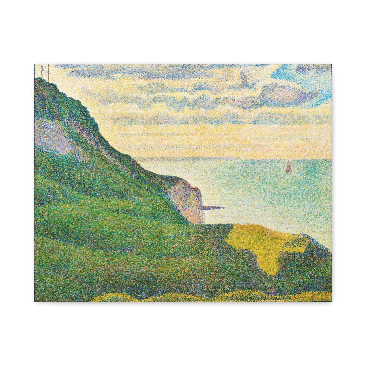 Canvas 20″ x 16″ (Horizontal) / 1.25" Georges Seurat's Seascape at Port-en-Bessin, Normandy (1888), Stretched Matte Canvas