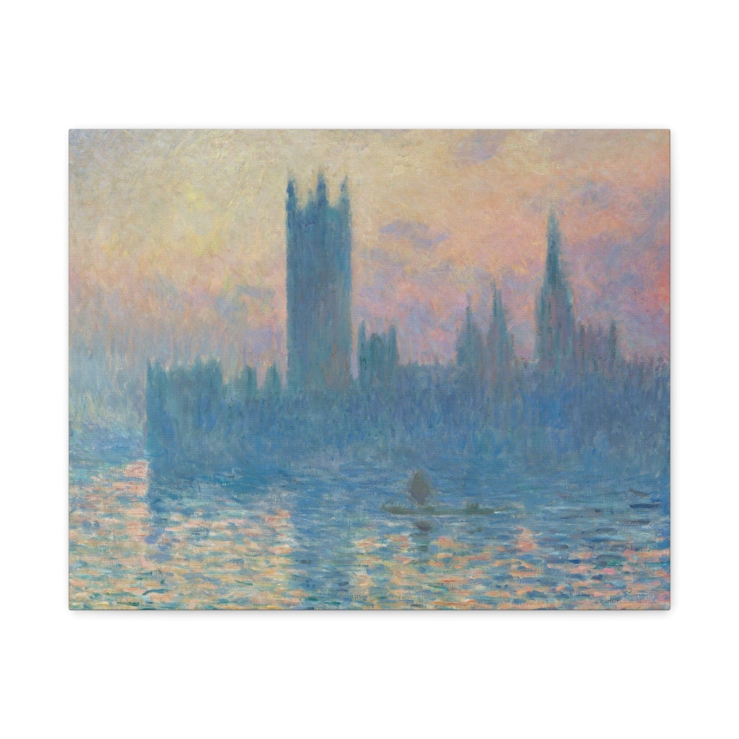 Canvas 20″ x 16″ (Horizontal) / 1.25" Houses of Parliament by Claude Monet, Stretched Matte Canvas