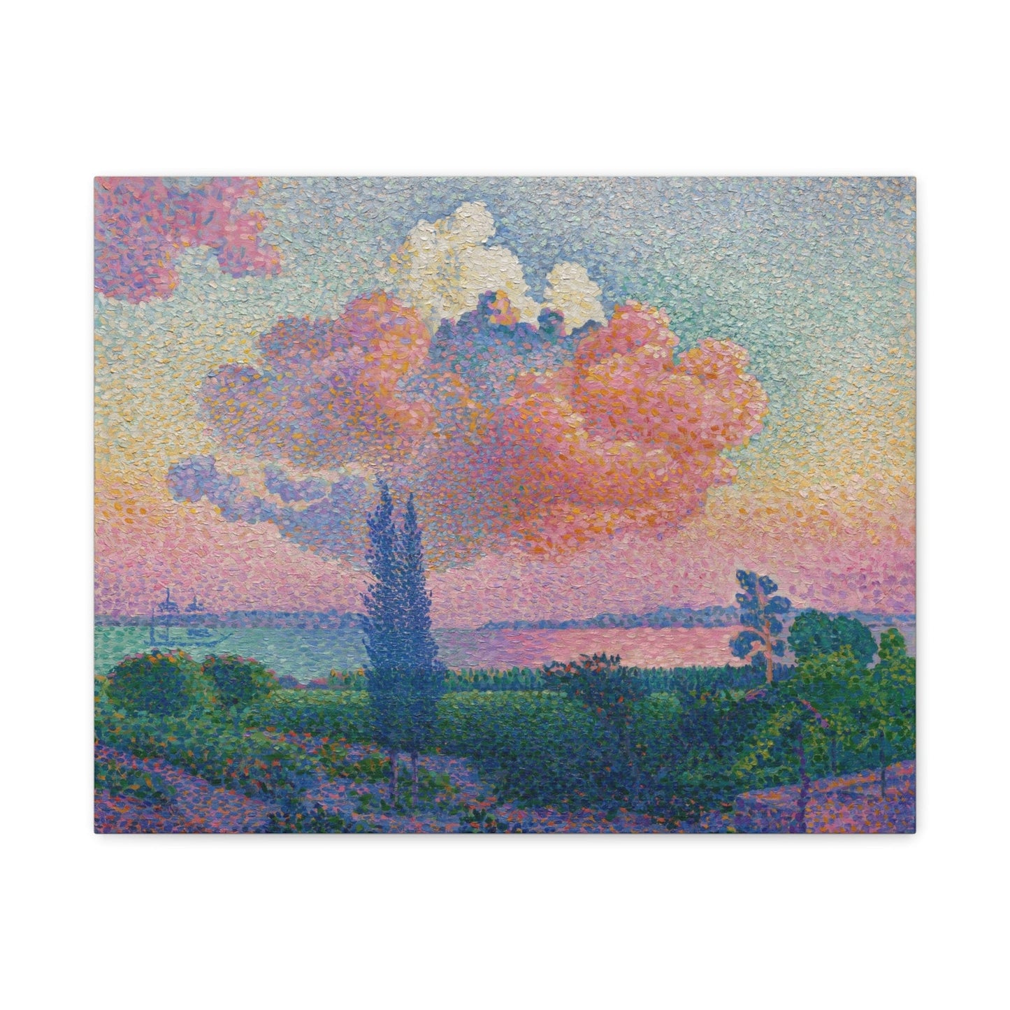 Canvas 20″ x 16″ (Horizontal) / 1.25" The Pink Cloud (ca. 1896) by Henri-Edmond Cross, Stretched Matte Canvas