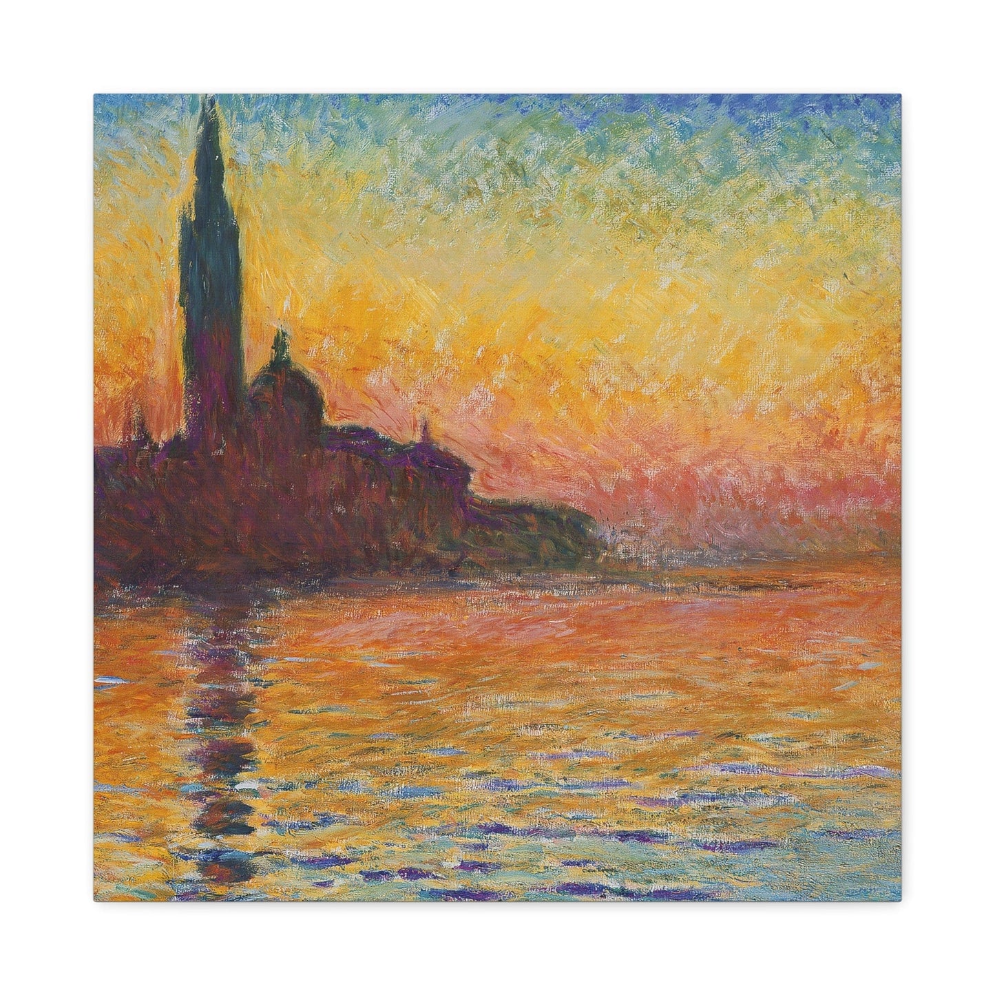 Canvas 20″ x 20″ / 1.25" San Giorgio Maggiore at Dusk by Claude Monet, Stretched Matte Canvas