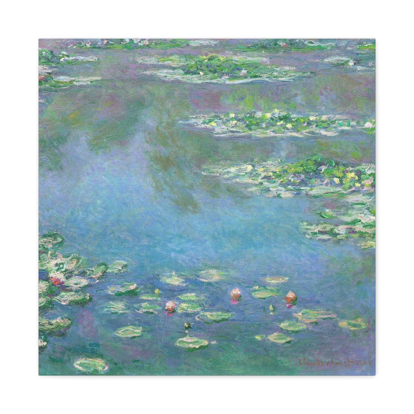 Canvas 24″ x 24″ / 1.25" Water Lilies by Claude Monet, Stretched Matte Canvas