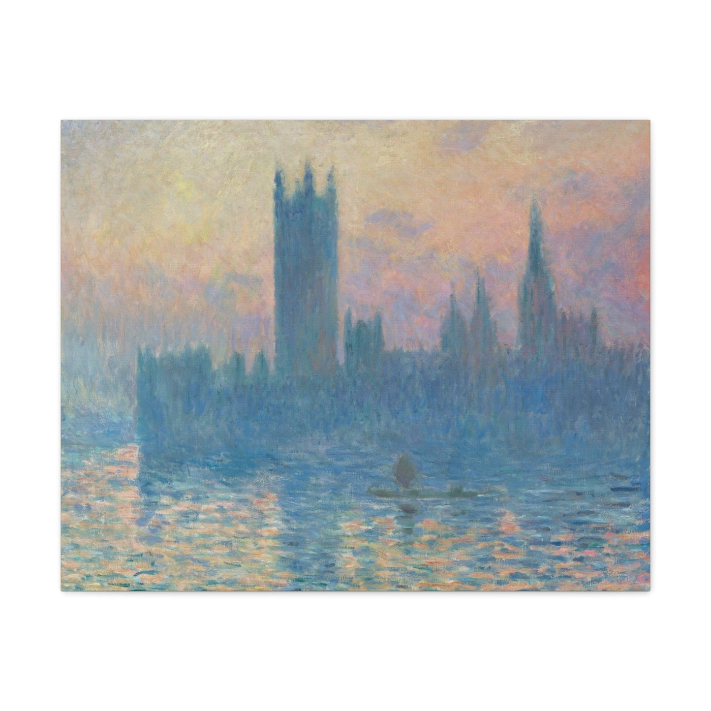 Canvas 30" x 24" (Horizontal) / 1.25" Houses of Parliament by Claude Monet, Stretched Matte Canvas