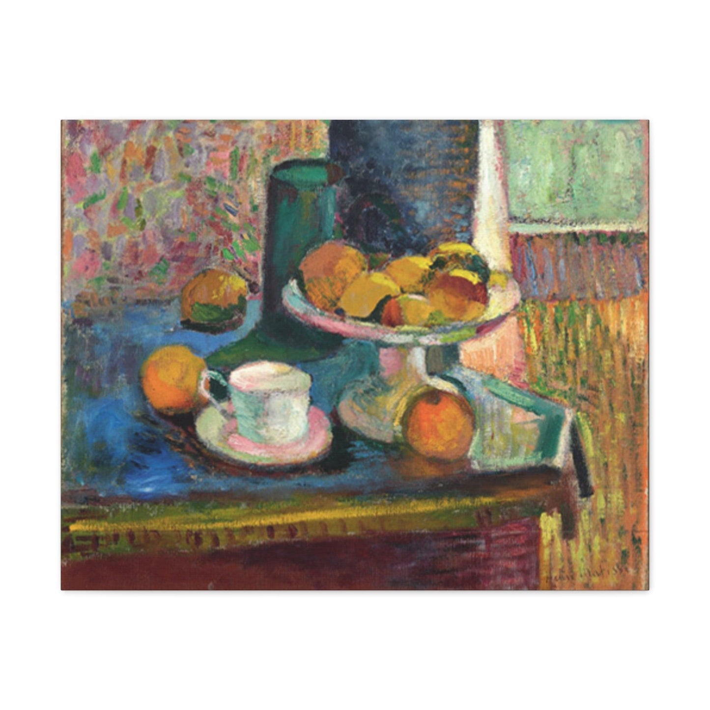 Canvas 30" x 24" (Horizontal) / 1.25" Still Life with Compote, Apples and Oranges by Henri Matisse, 1899, Stretched Matte Canvas