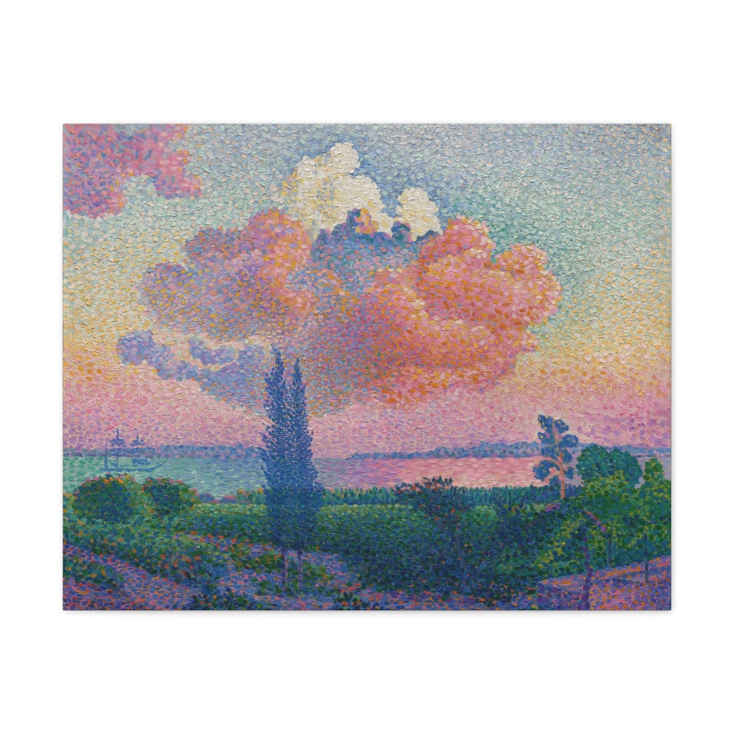 Canvas 30" x 24" (Horizontal) / 1.25" The Pink Cloud (ca. 1896) by Henri-Edmond Cross, Stretched Matte Canvas