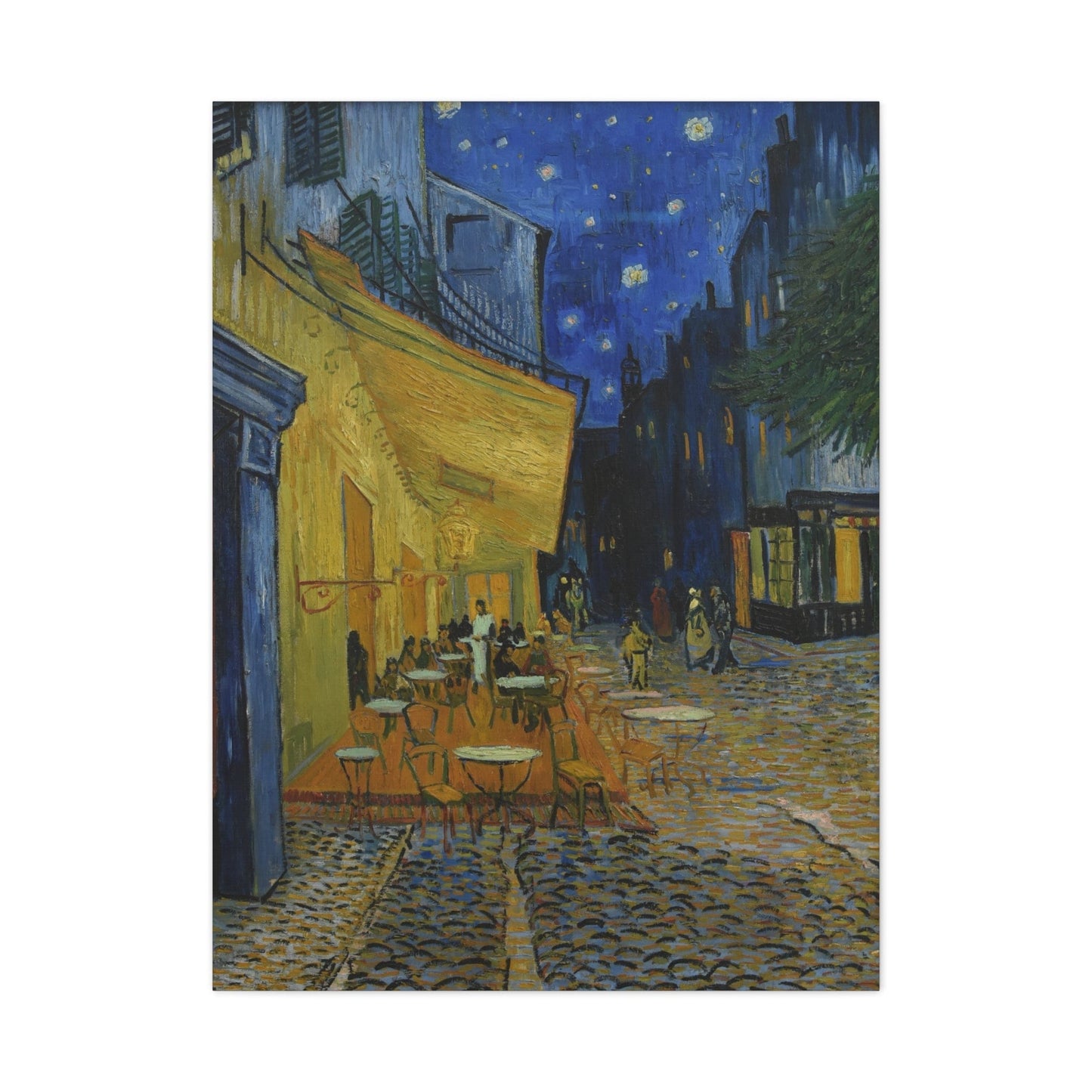 Canvas 30" x 40" (Vertical) / 1.25" Café Terrace at Night by Van Gogh, Stretched Matte Canvas