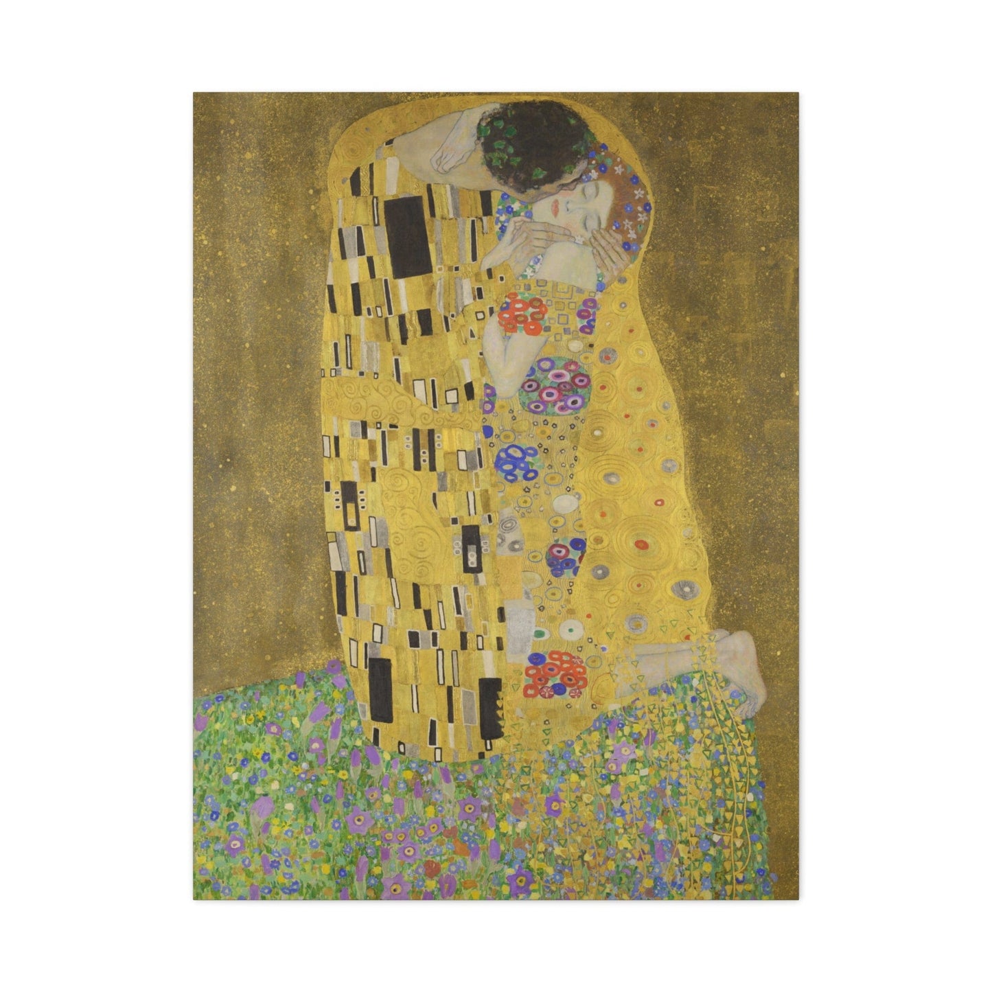 Canvas 30" x 40" (Vertical) / 1.25" The Kiss Gustav Klimt, Stretched Matte Canvas