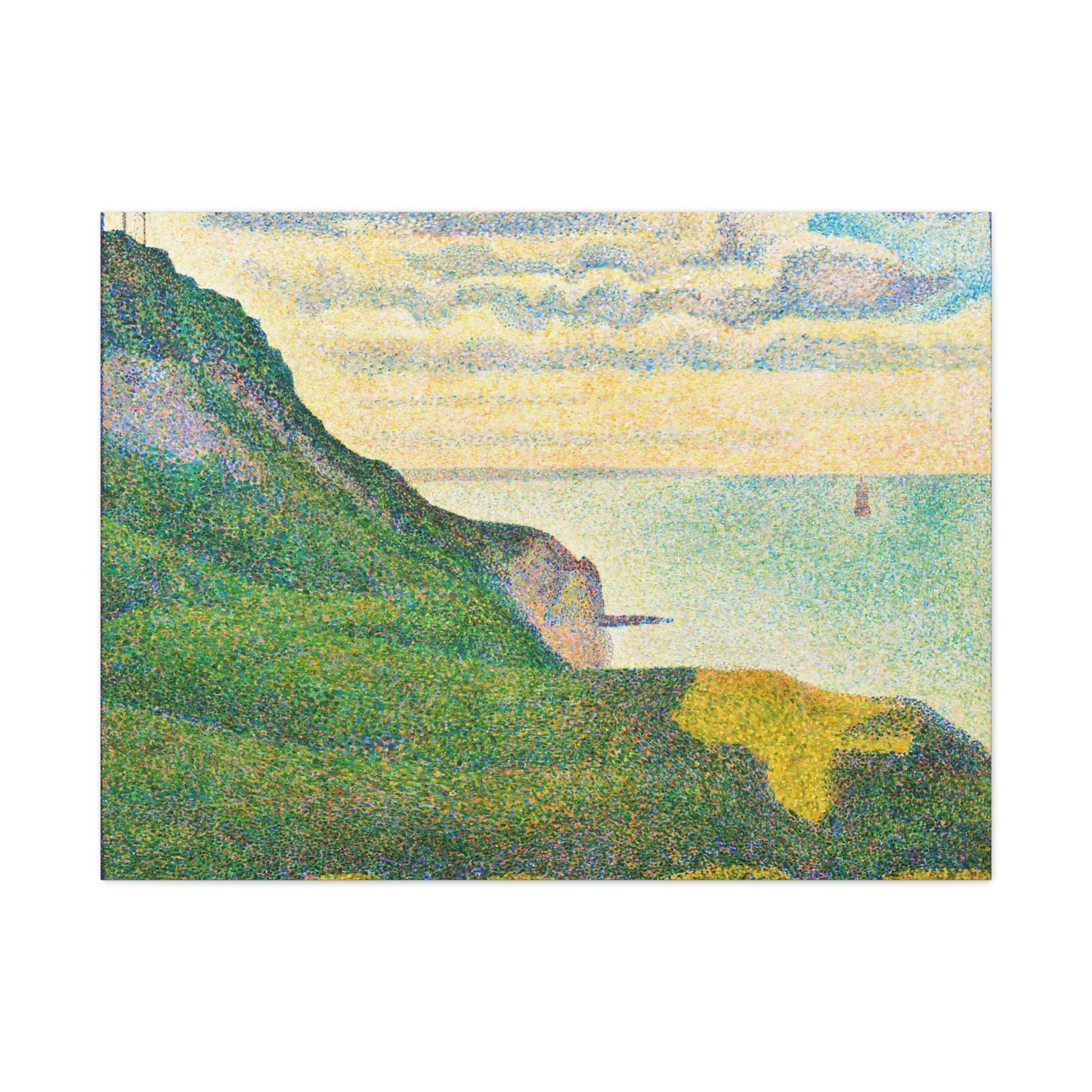Canvas 40" x 30" (Horizontal) / 1.25" Georges Seurat's Seascape at Port-en-Bessin, Normandy (1888), Stretched Matte Canvas