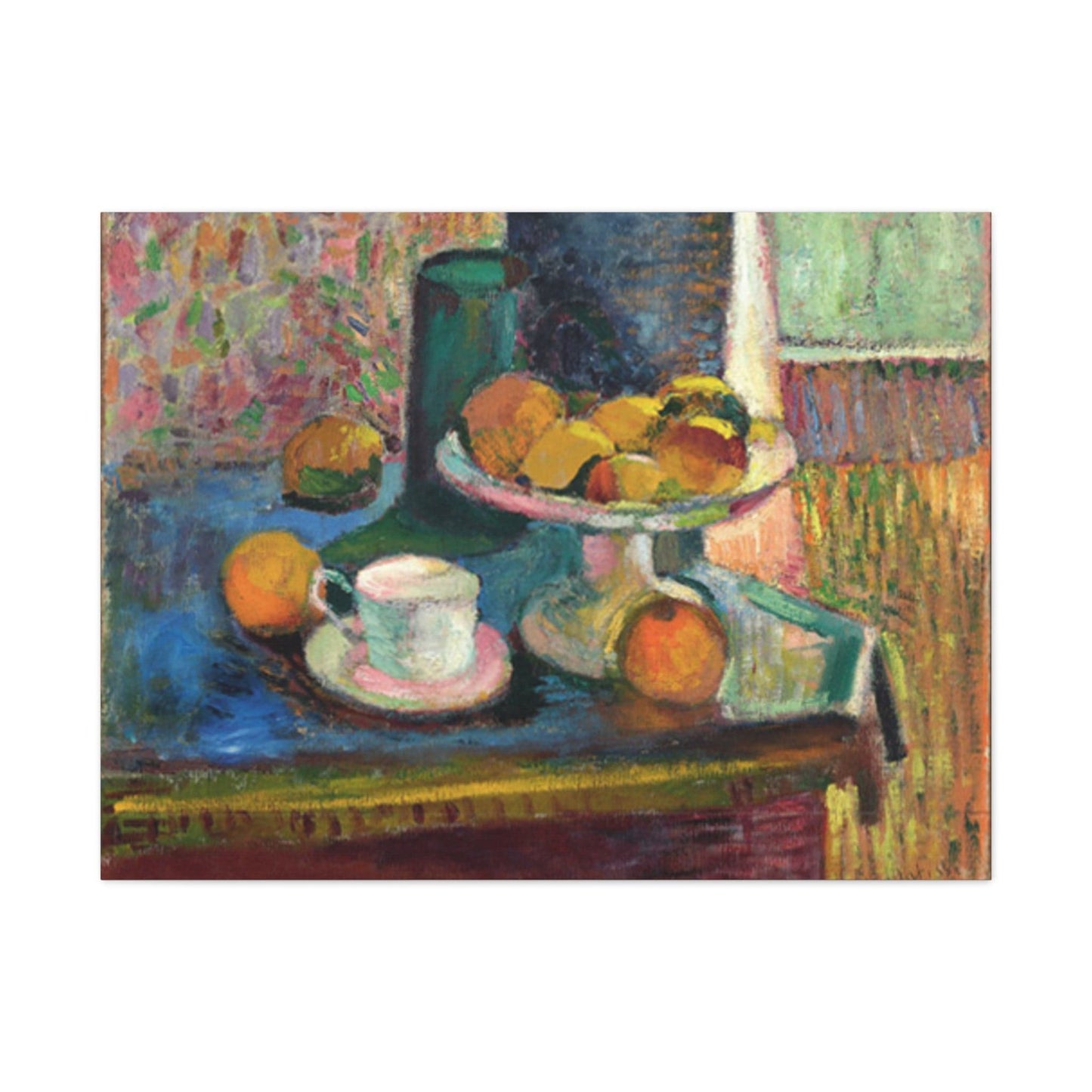 Canvas 40" x 30" (Horizontal) / 1.25" Still Life with Compote, Apples and Oranges by Henri Matisse, 1899, Stretched Matte Canvas