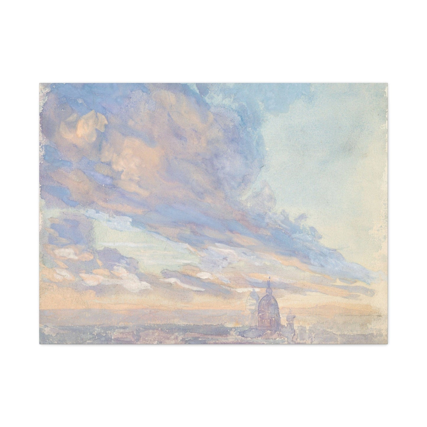 Canvas 40" x 30" (Horizontal) / 1.25" Study of clouds, Rome, Italy by Francis Augustus Lathrop, Stretched Matte Canvas