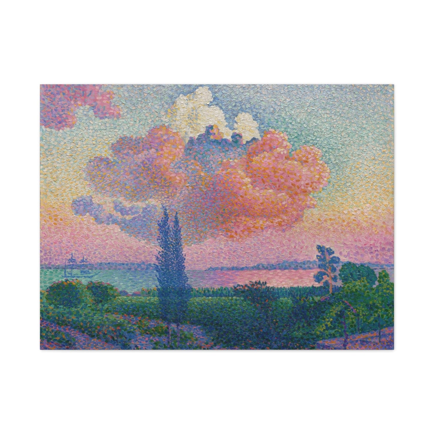 Canvas 40" x 30" (Horizontal) / 1.25" The Pink Cloud (ca. 1896) by Henri-Edmond Cross, Stretched Matte Canvas