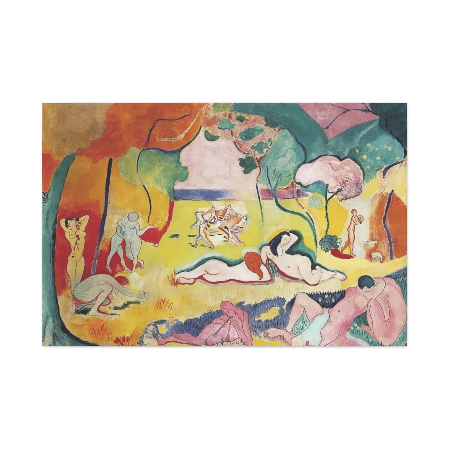 Canvas 48″ x 32″ (Horizontal) / 1.25" Bonheur Matisse, Stretched Matte Canvas