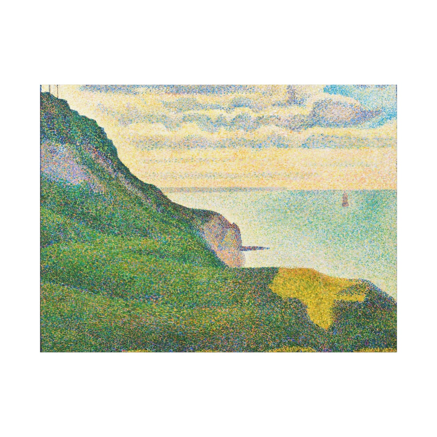 Canvas 48" x 36" (Horizontal) / 1.25" Georges Seurat's Seascape at Port-en-Bessin, Normandy (1888), Stretched Matte Canvas