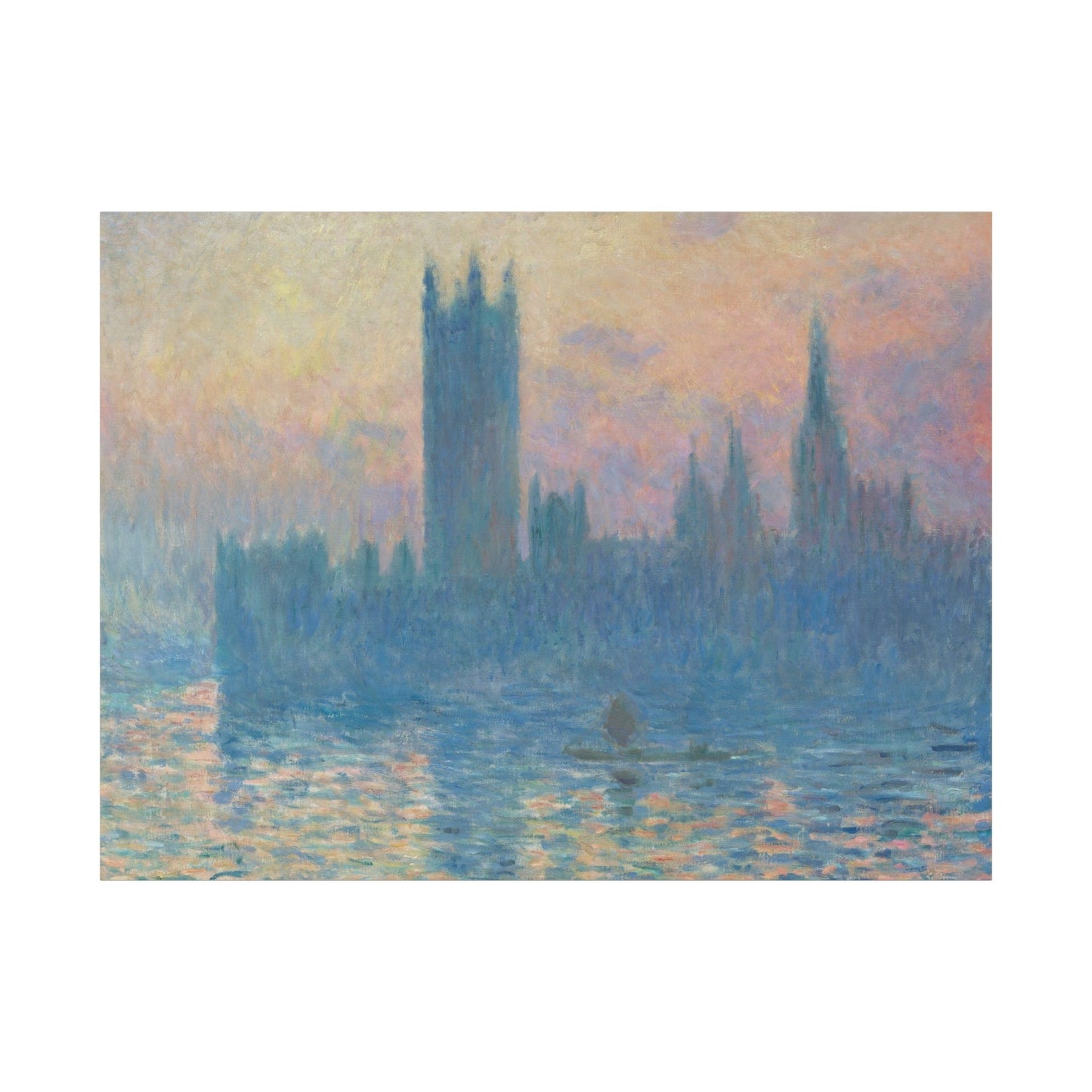 Canvas 48" x 36" (Horizontal) / 1.25" Houses of Parliament by Claude Monet, Stretched Matte Canvas