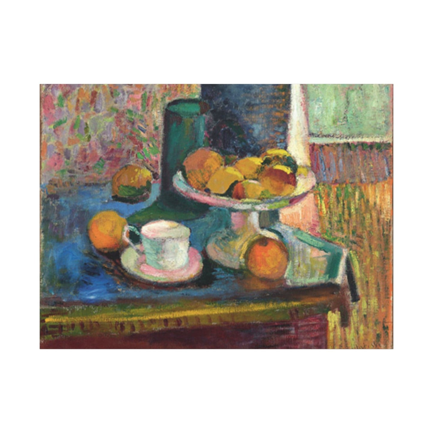 Canvas 48" x 36" (Horizontal) / 1.25" Still Life with Compote, Apples and Oranges by Henri Matisse, 1899, Stretched Matte Canvas