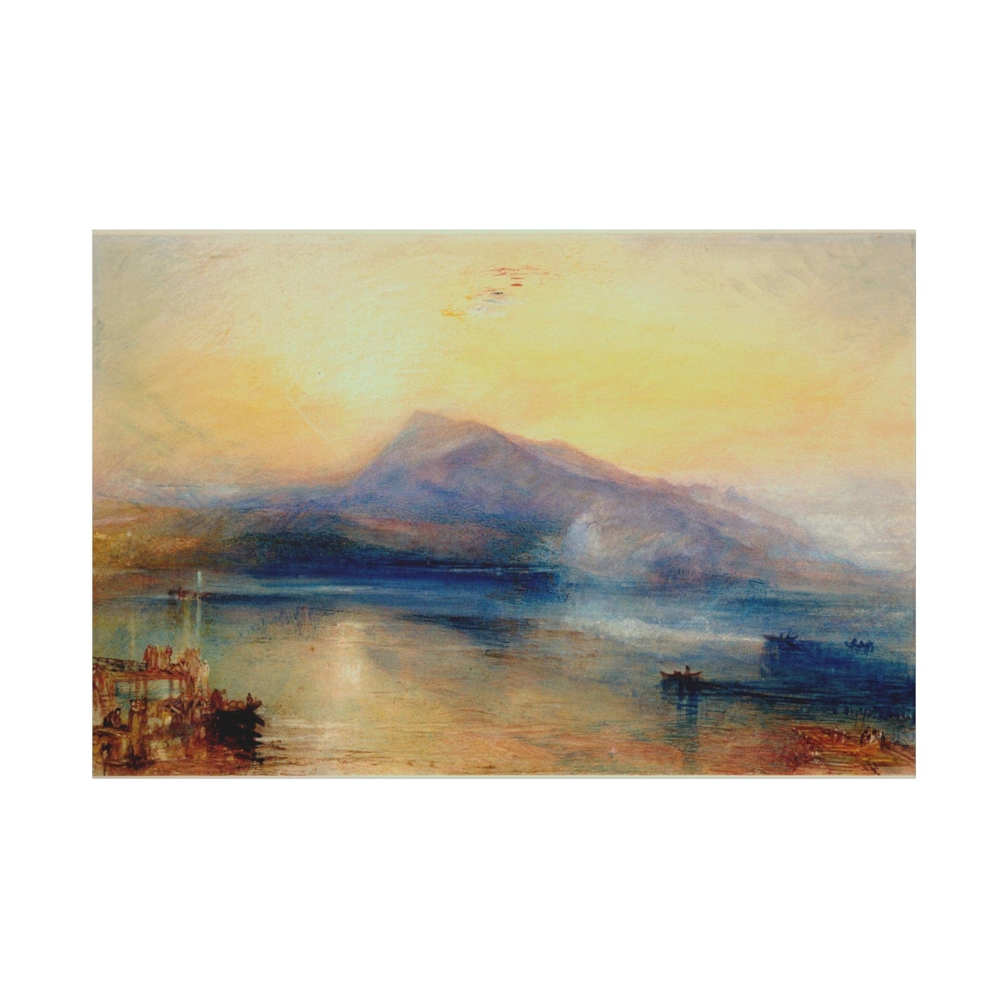 Canvas 60" x 40" (Horizontal) / 1.25" The Dark Rigi, the Lake of Lucerne by JMW Turner. Stretched Matte Canvas
