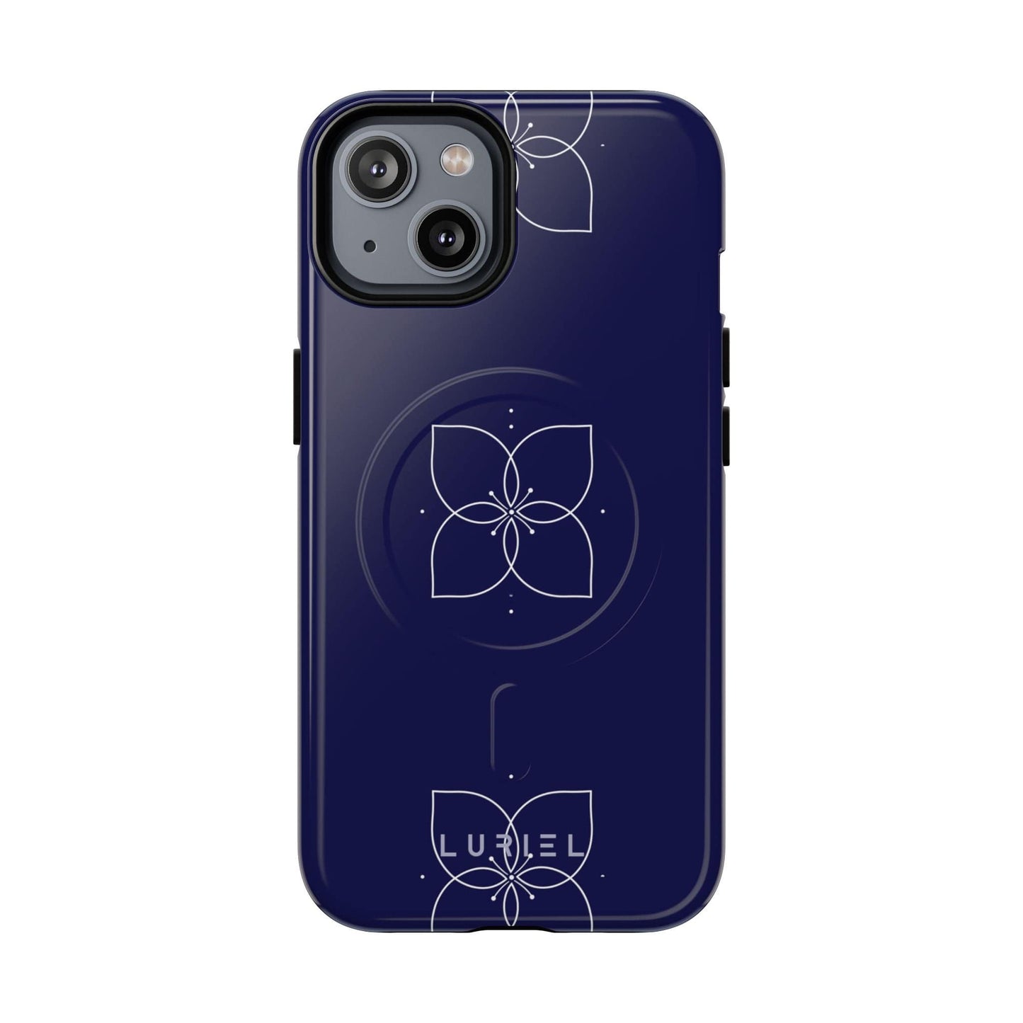 Phone Case iPhone 14 / Glossy Blue Lotus Tough Magsafe Case