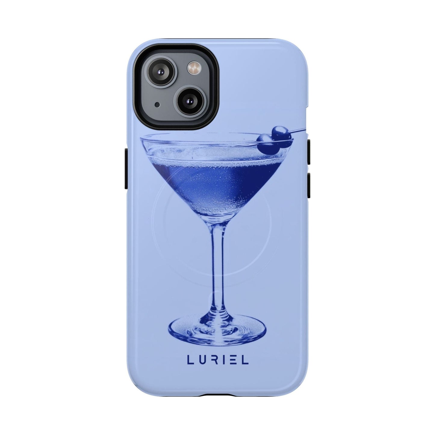 Phone Case iPhone 14 / Glossy Blue Martini Tough Magsafe Case