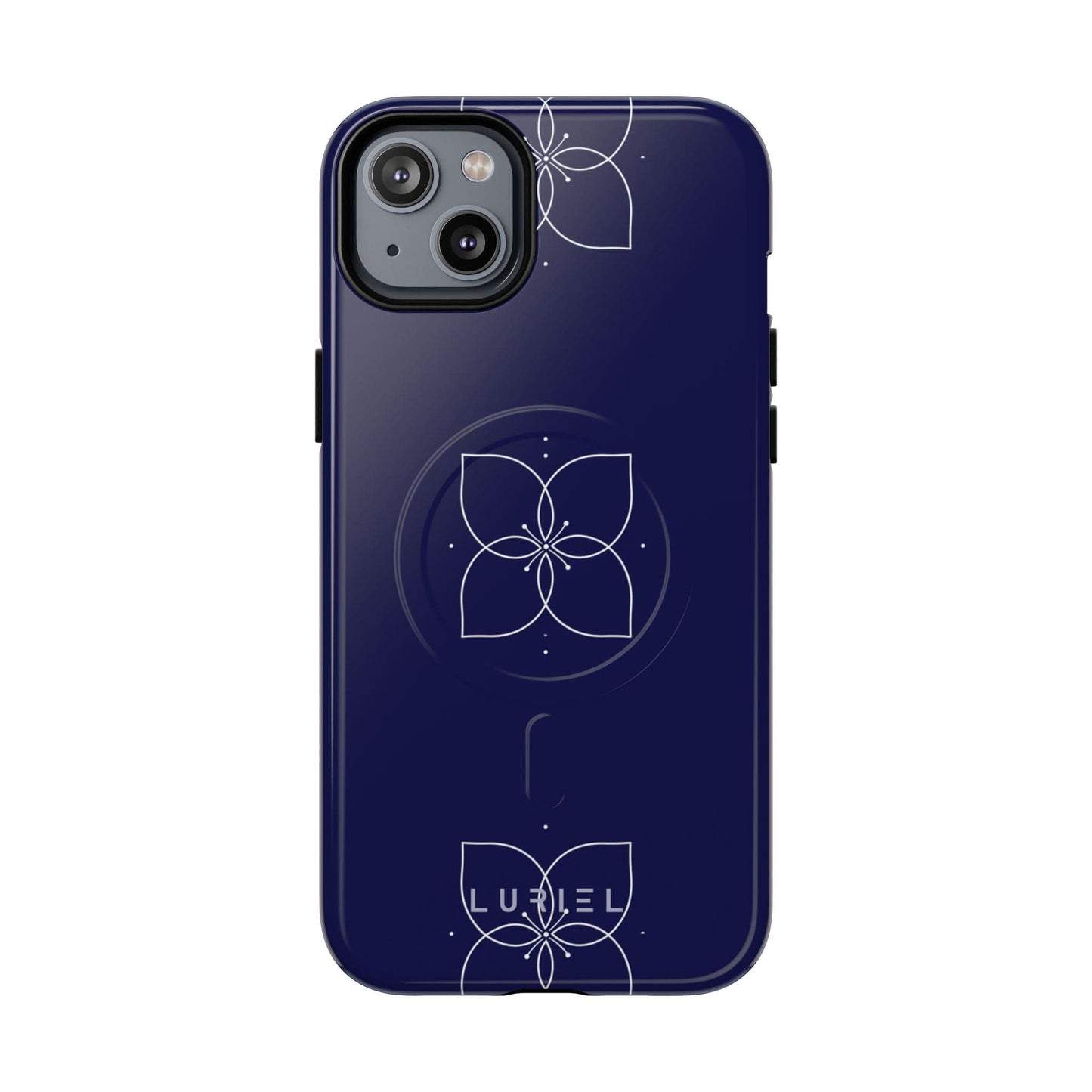 Phone Case iPhone 14 Plus / Glossy Blue Lotus Tough Magsafe Case
