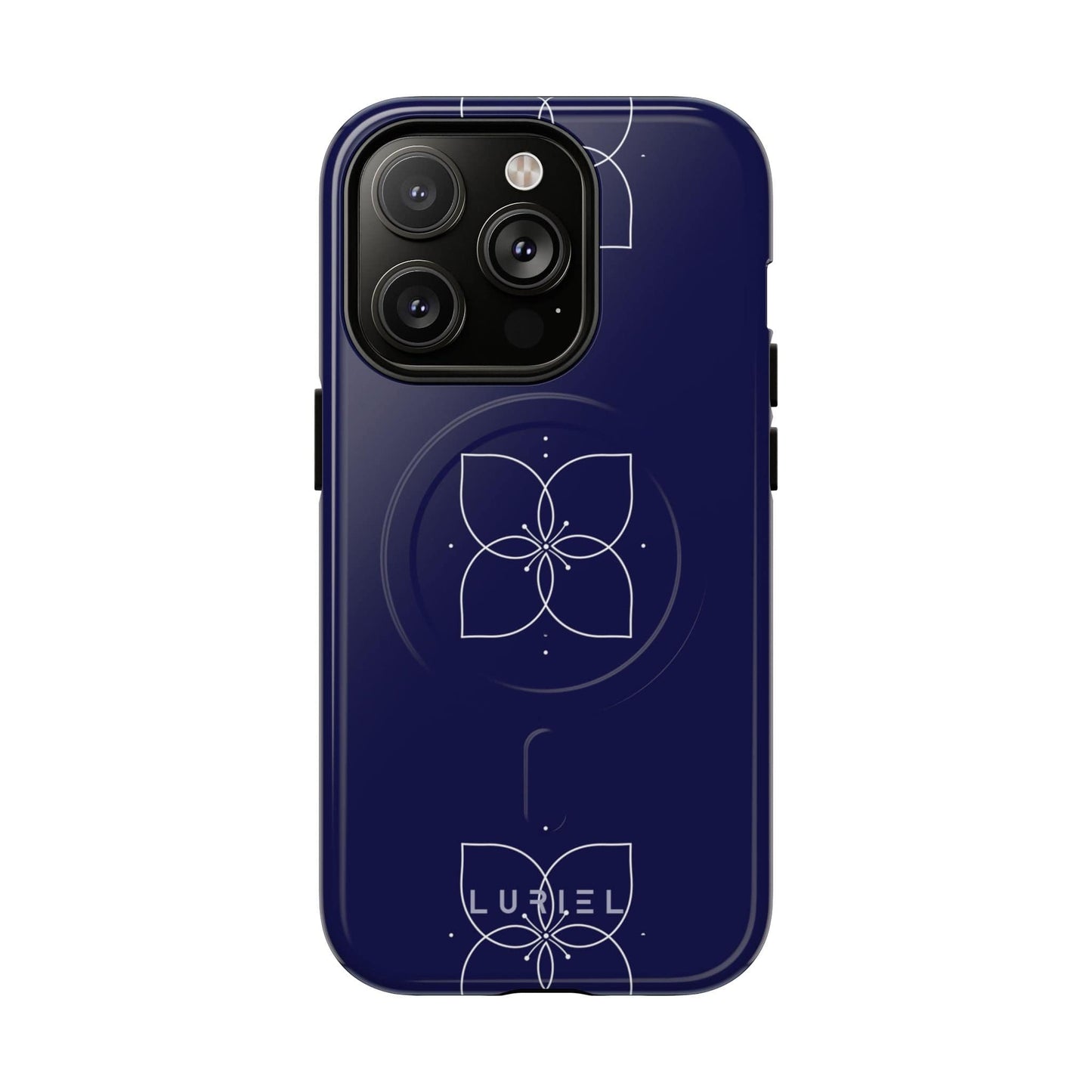 Phone Case iPhone 14 Pro / Glossy Blue Lotus Tough Magsafe Case