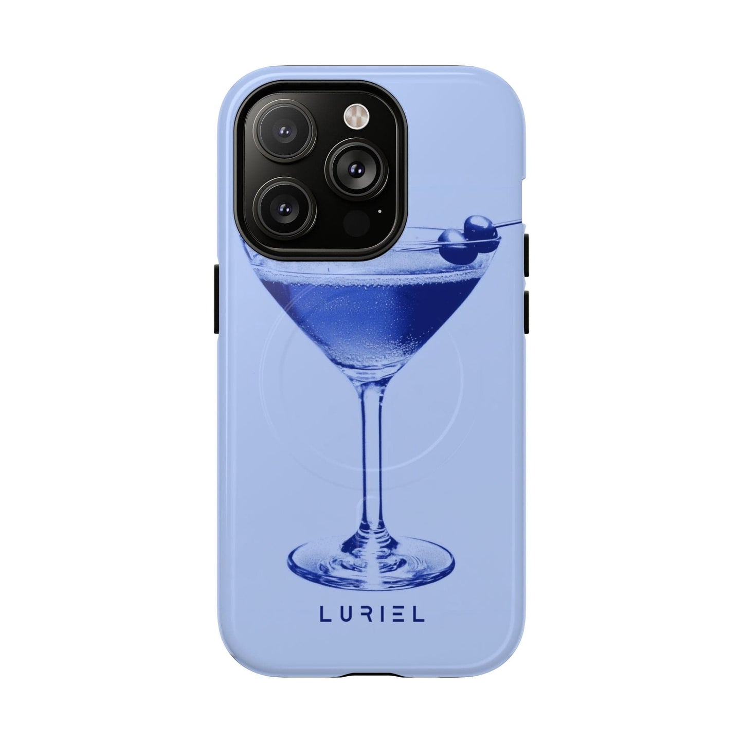 Phone Case iPhone 14 Pro / Glossy Blue Martini Tough Magsafe Case