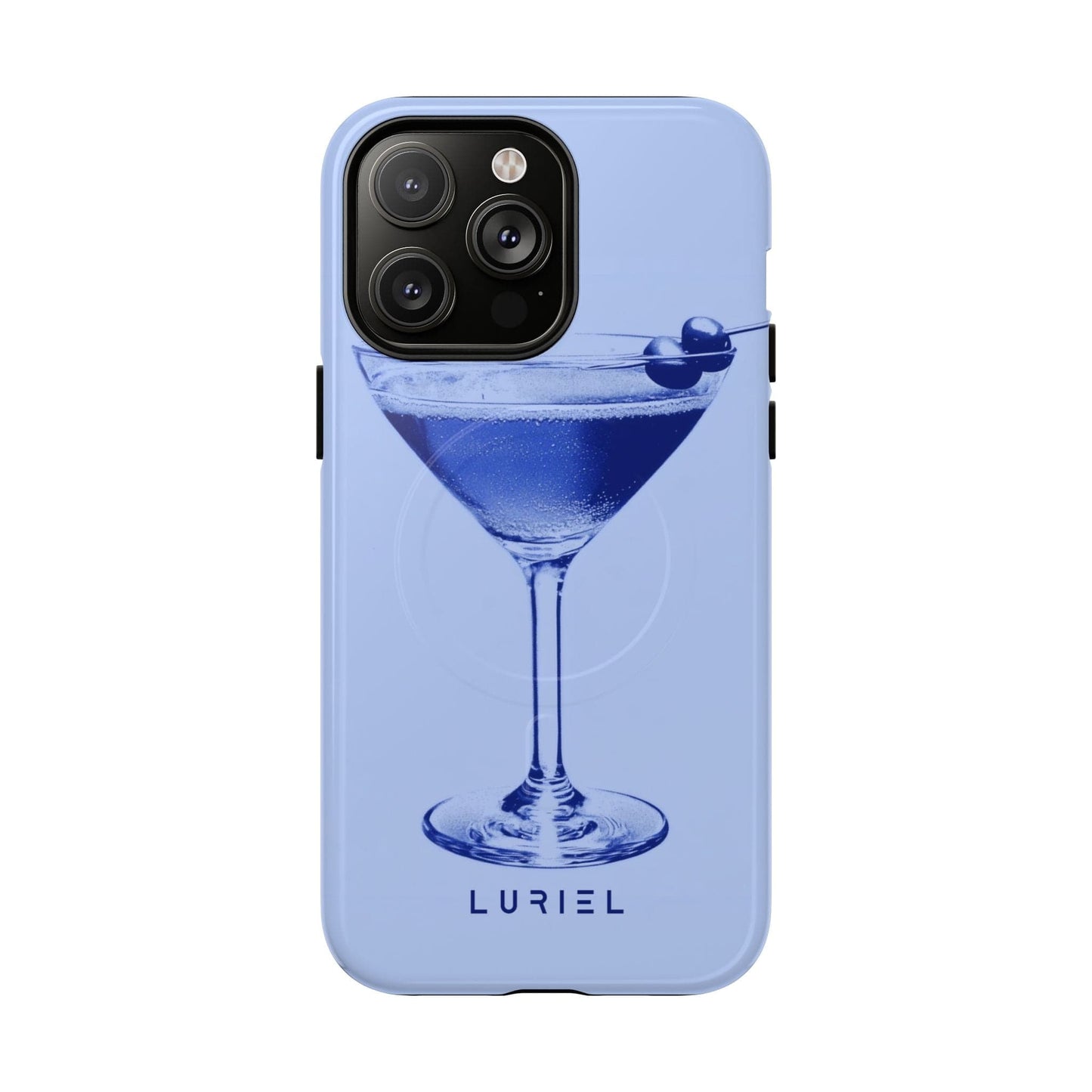 Phone Case iPhone 14 Pro Max / Glossy Blue Martini Tough Magsafe Case
