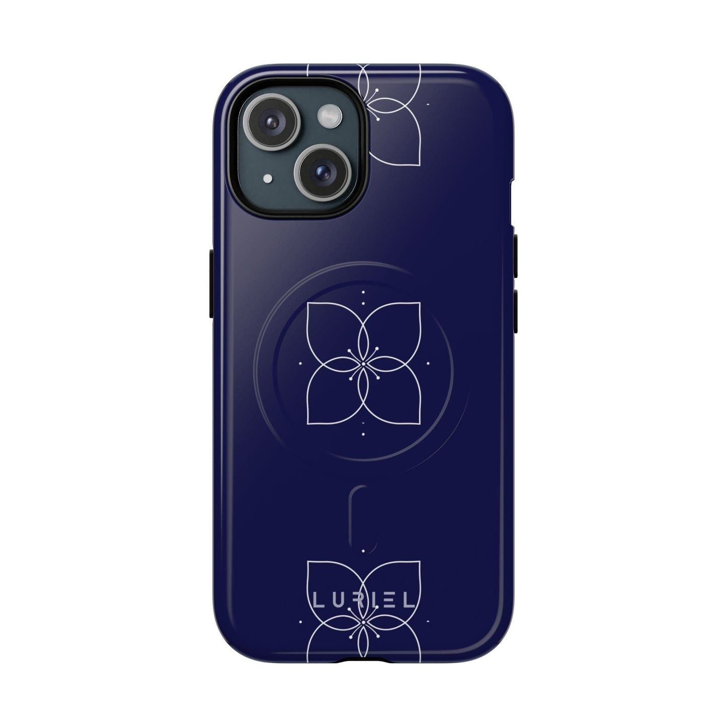 Phone Case iPhone 15 / Glossy Blue Lotus Tough Magsafe Case