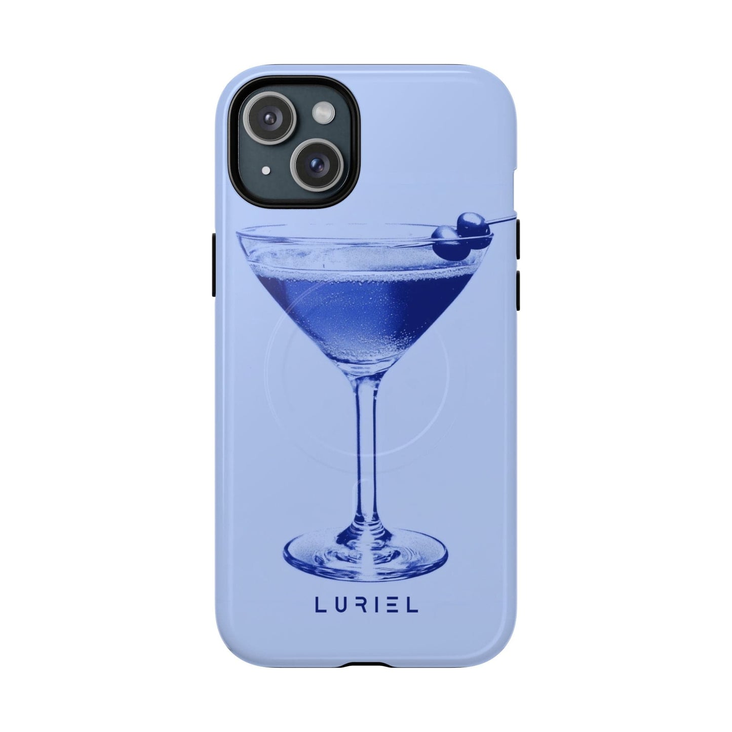 Phone Case iPhone 15 Plus / Glossy Blue Martini Tough Magsafe Case