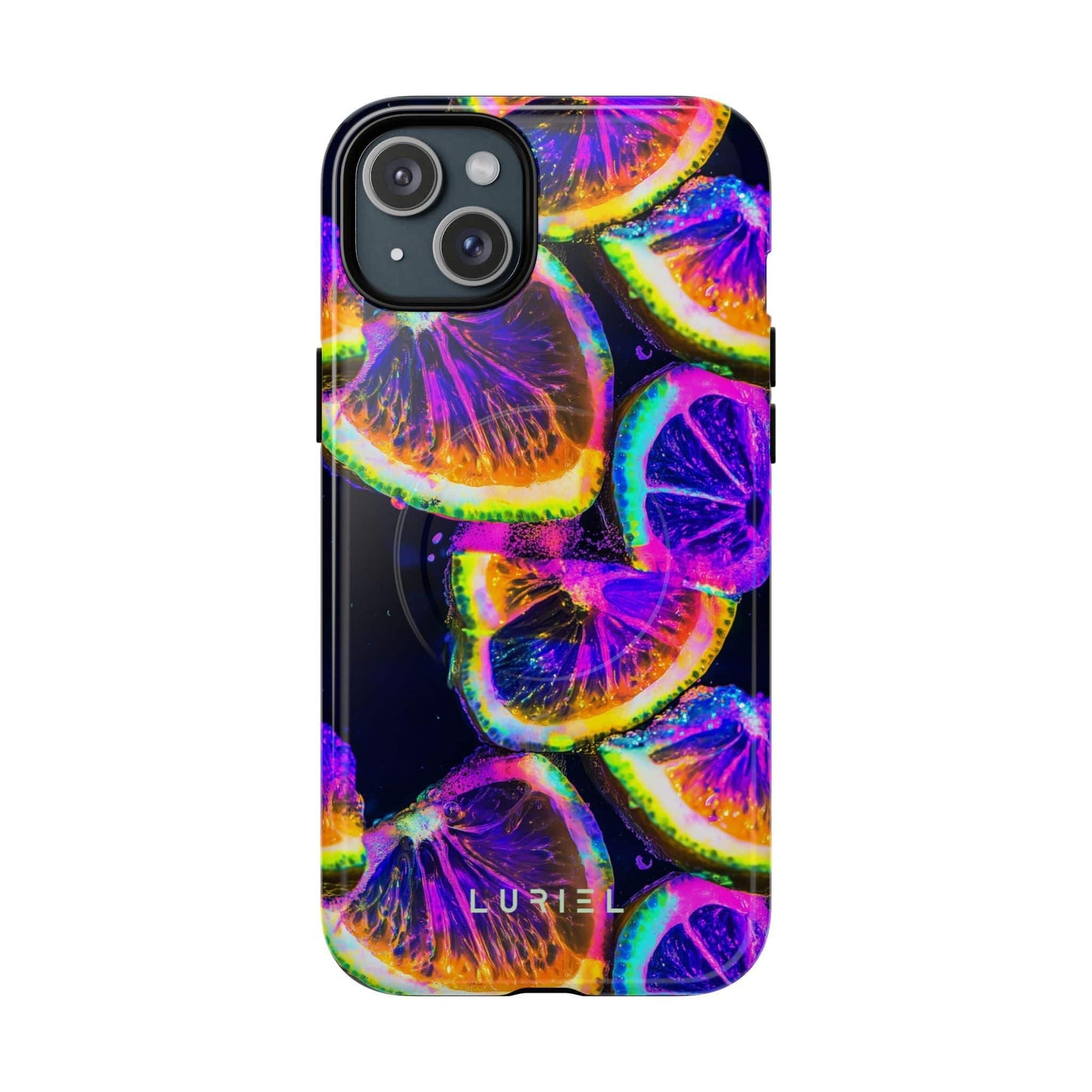 Phone Case iPhone 15 Plus / Glossy Lemon Night Tough Magsafe Case